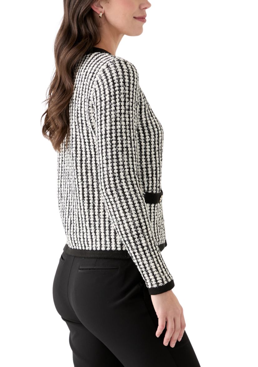 Womens Textured Tipped Cardigan 