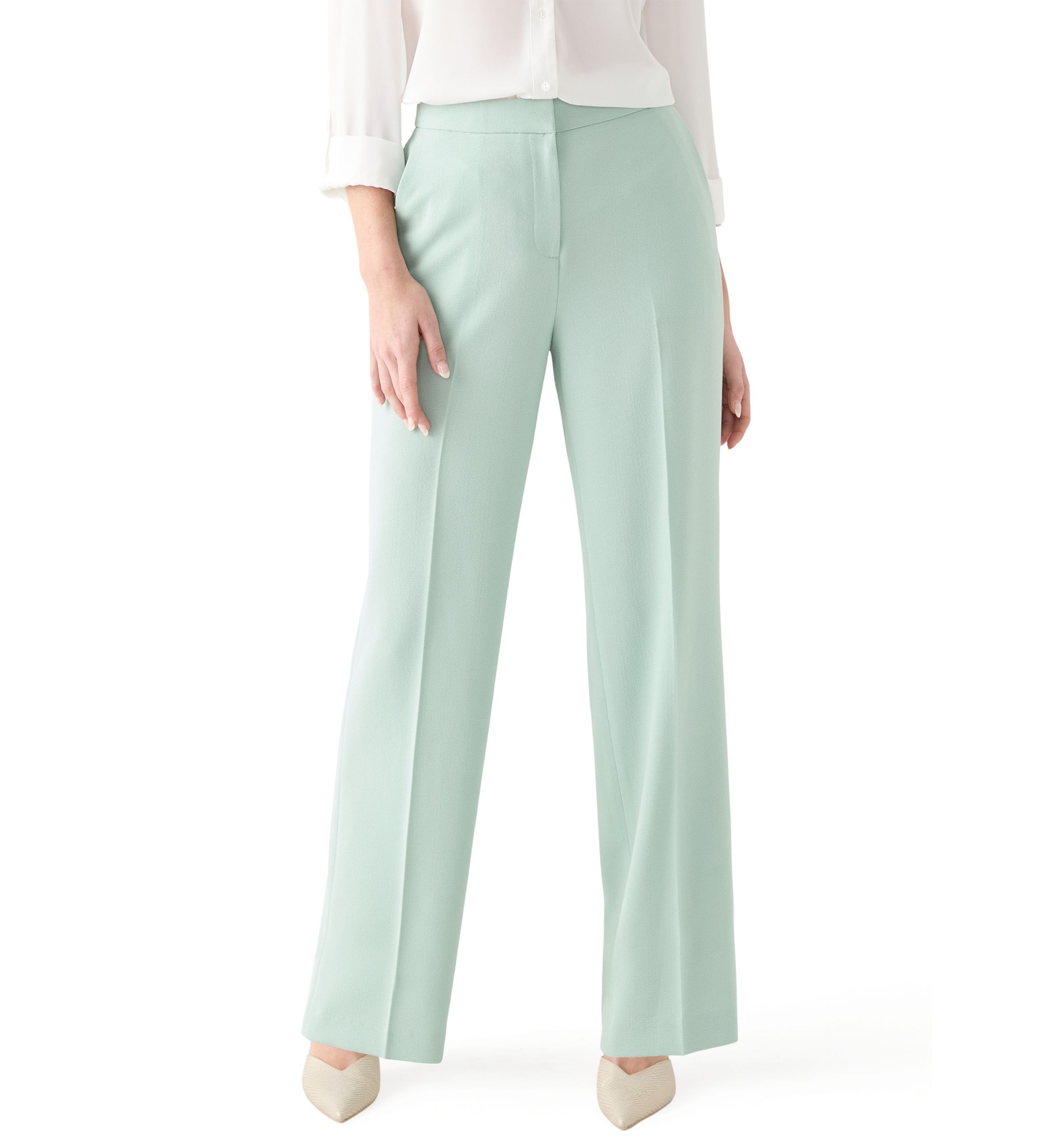 Petite Crepe Wide Leg Pants