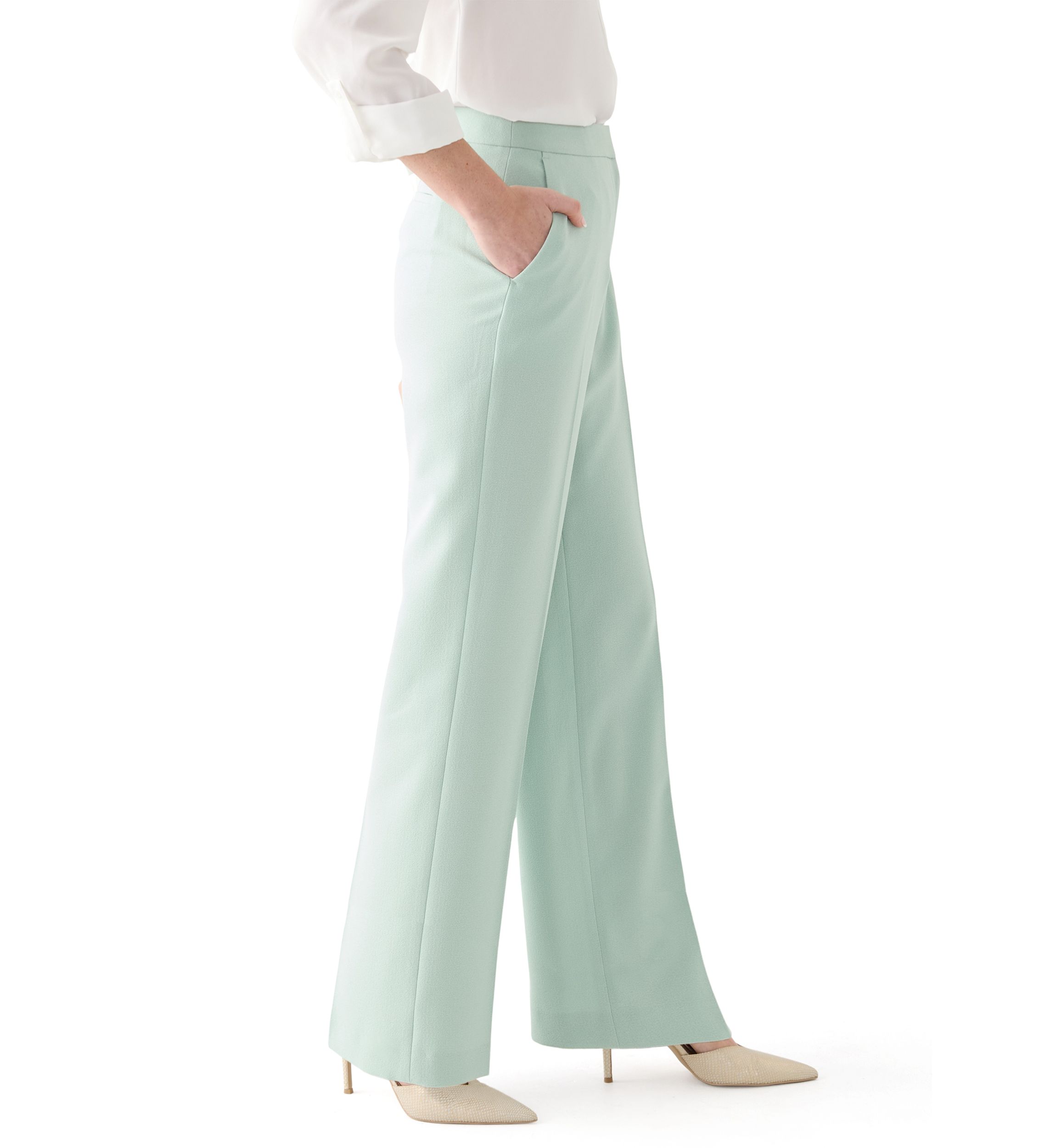 Petite Crepe Wide Leg Pants