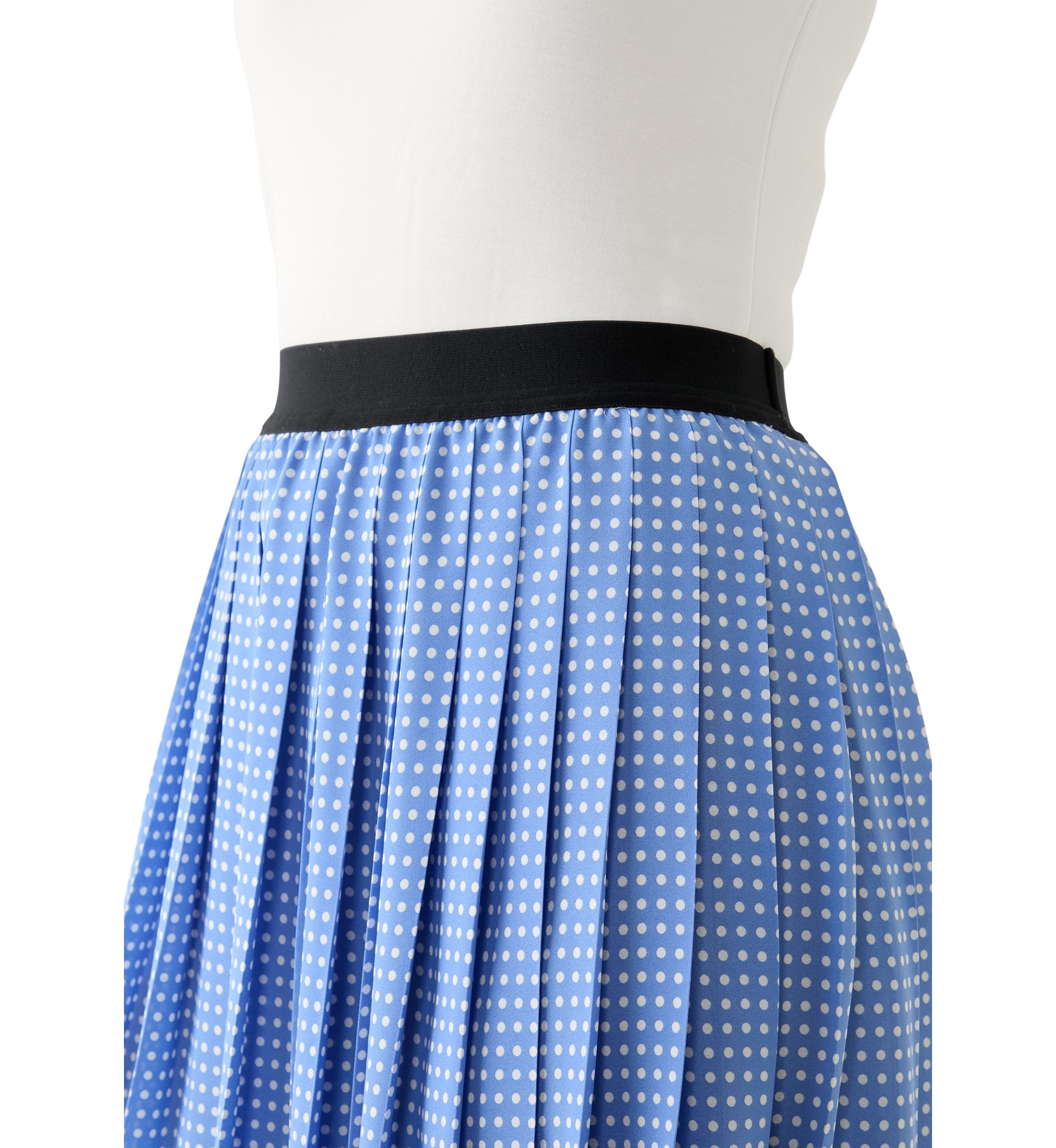 Womens Dot Print Pull On Pleated Skirt