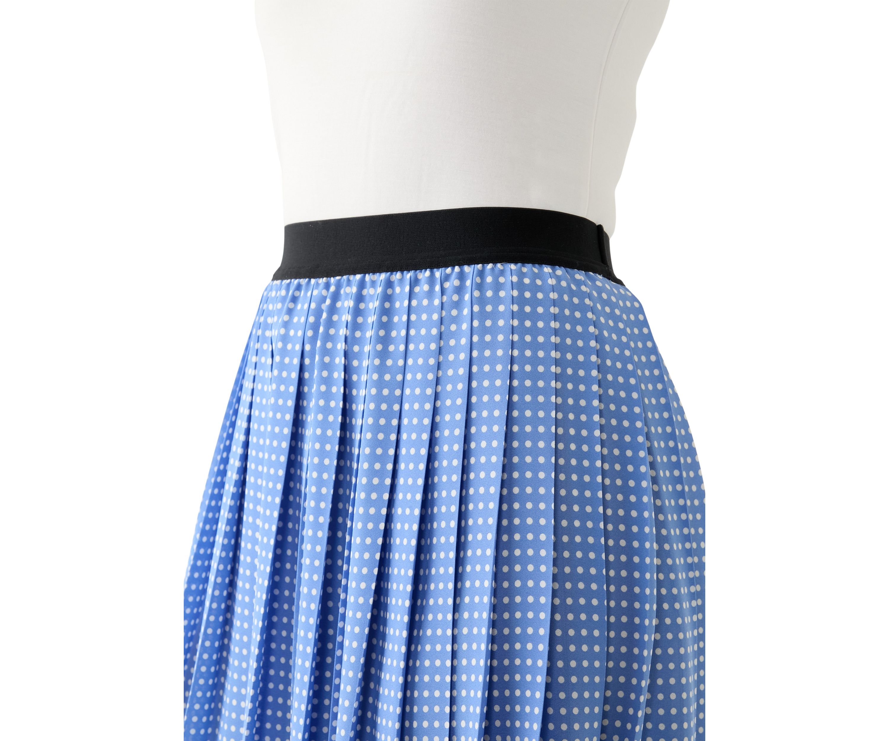 Womens Dot Print Pull On Pleated Skirt
