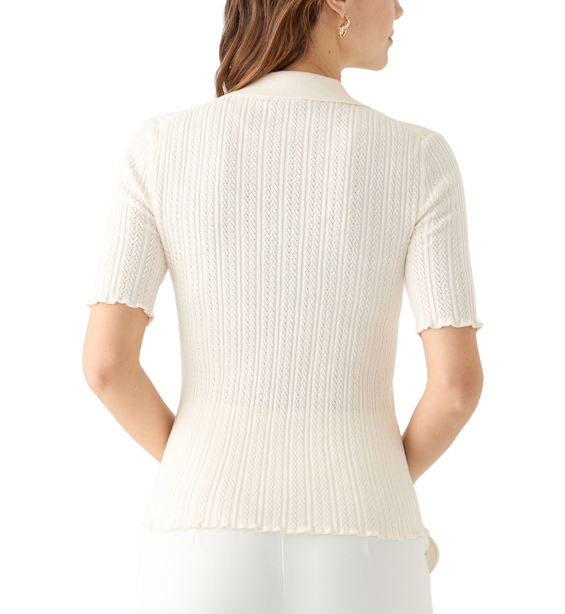 Short Sleeve Collared Sweater 