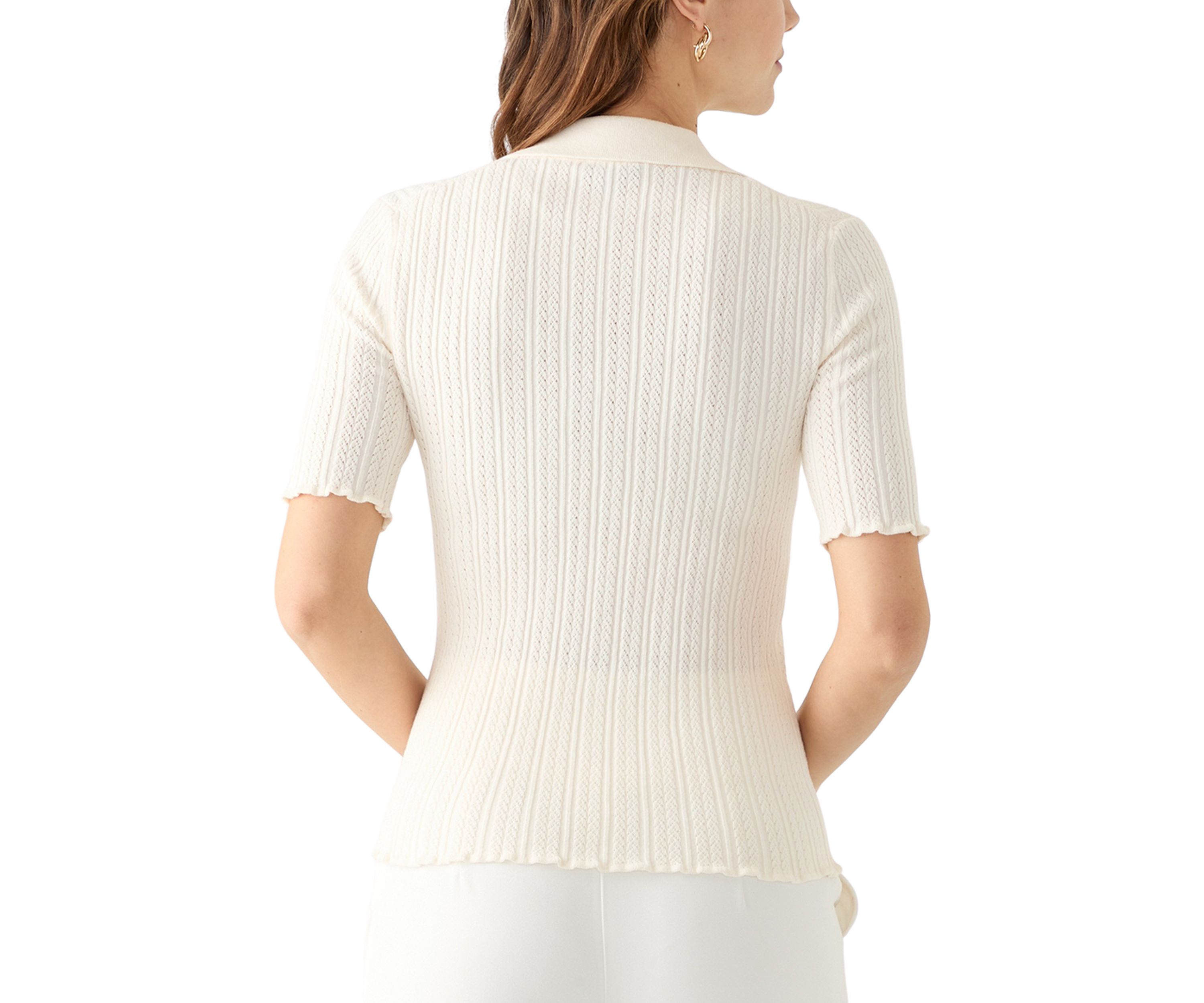 Short Sleeve Collared Sweater 