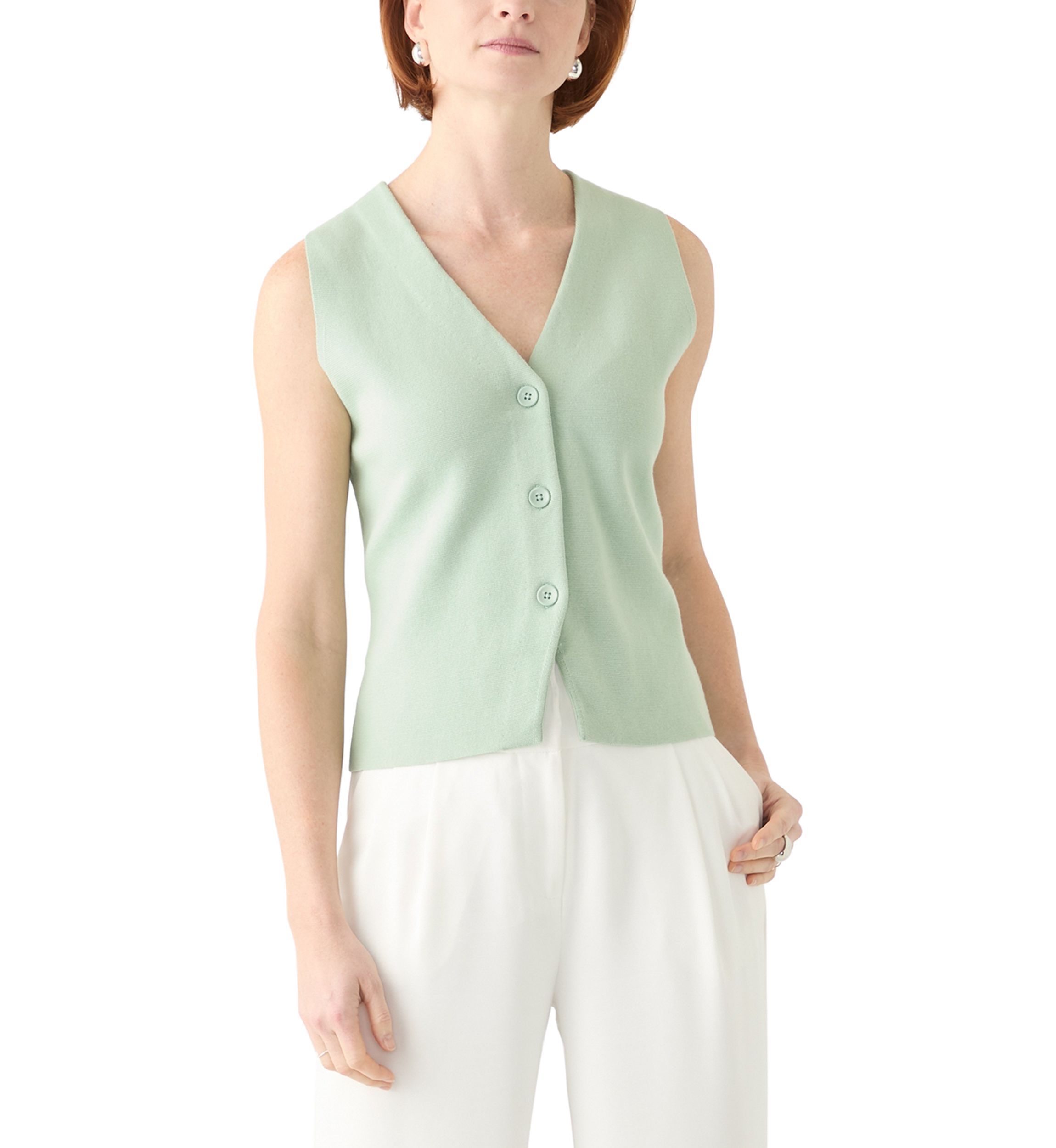 Womens Button Front Sweater Vest
