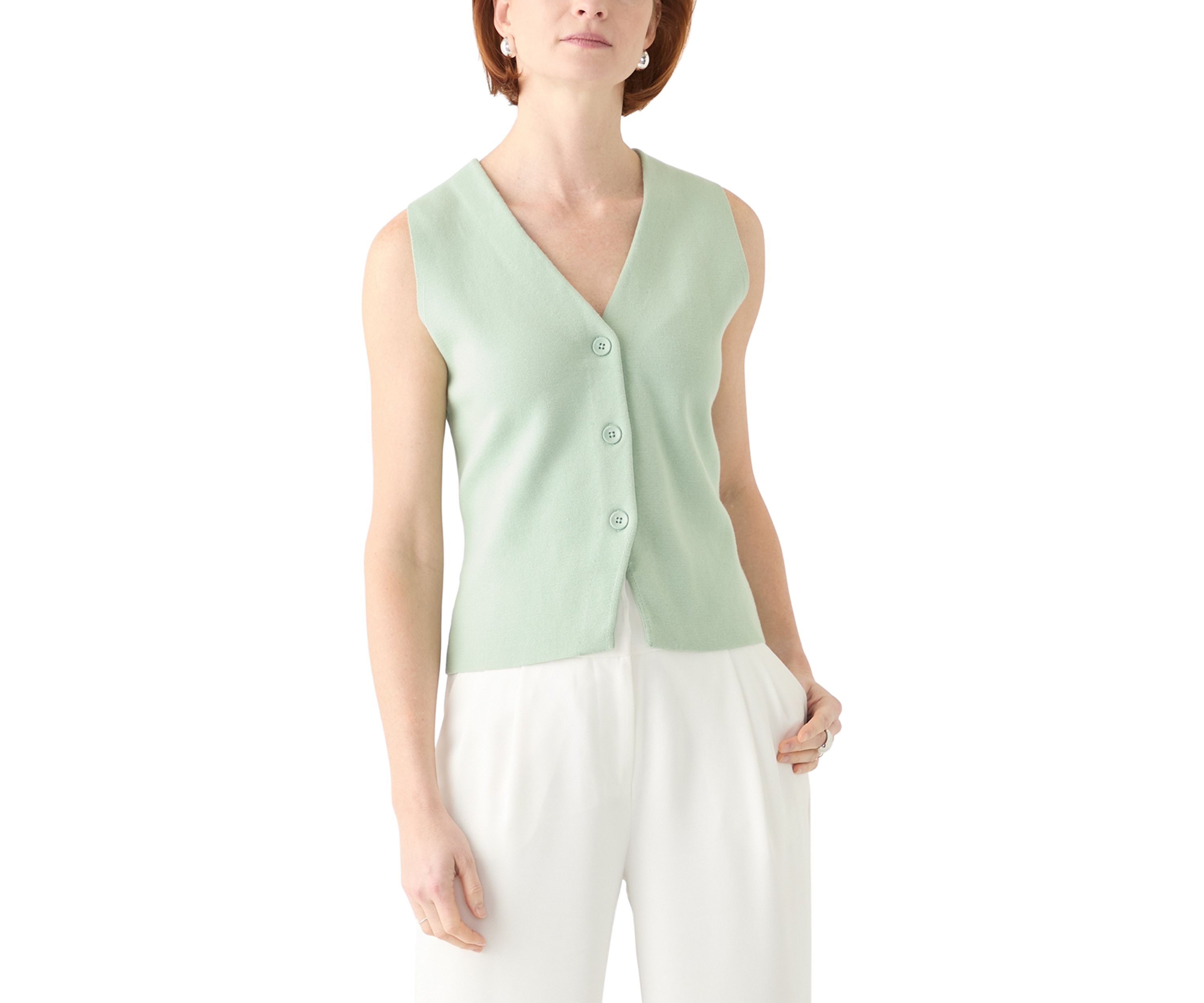 Womens Button Front Sweater Vest