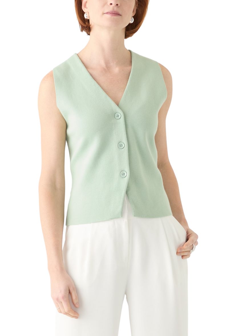 Womens Button Front Sweater Vest