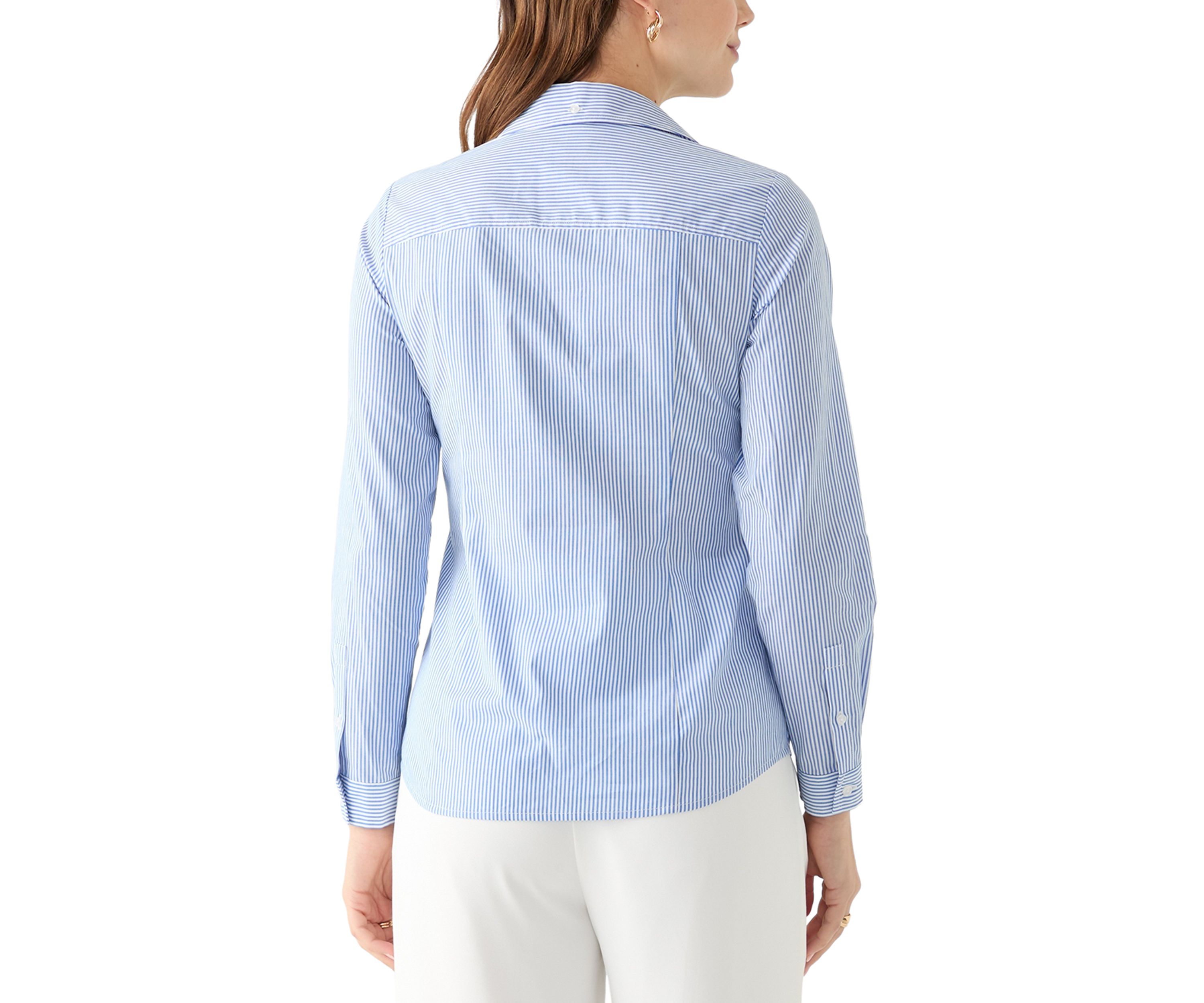 Womens Stripe Button Front Shirt