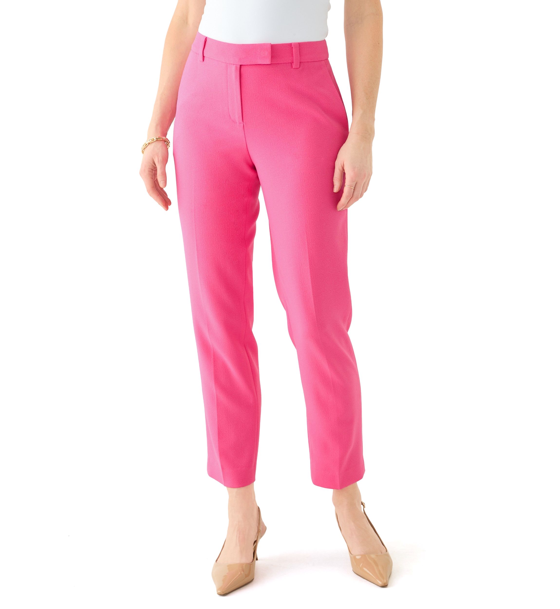 Womens Crepe Slim Leg Pants