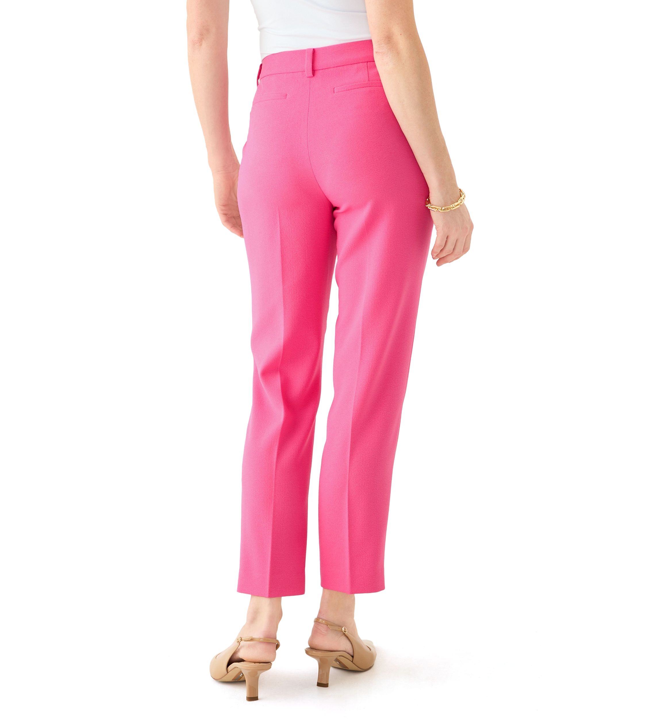 Womens Crepe Slim Leg Pants