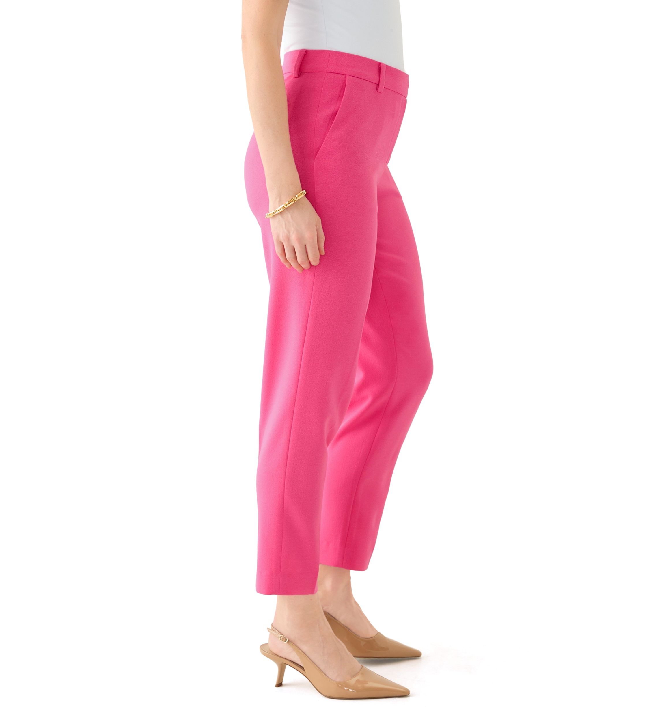 Womens Crepe Slim Leg Pants