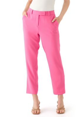 THE LIMITED Women's Petite Crepe Slim Leg Pants, Pink, 8P