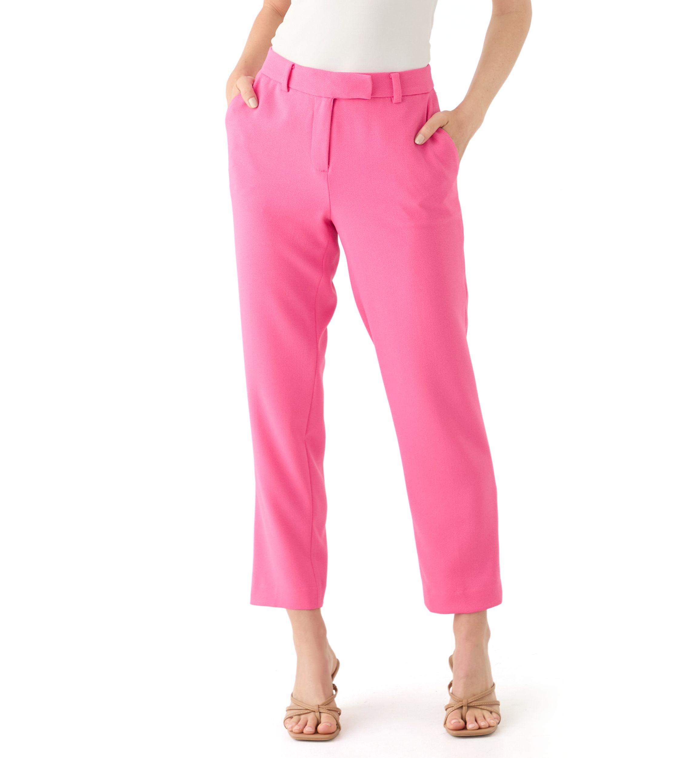 Petite Crepe Slim Leg Pants