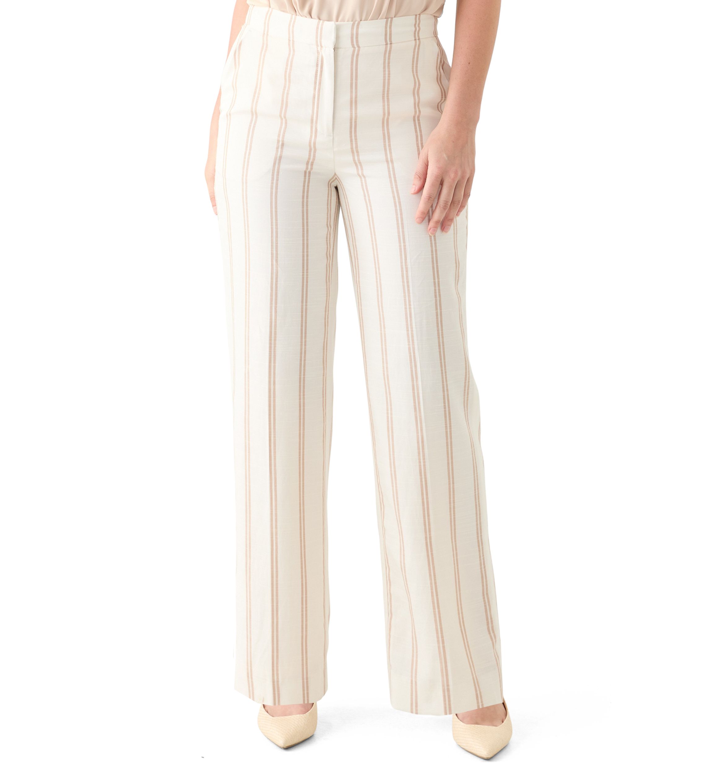 Womens Stripe Wide Leg Pants