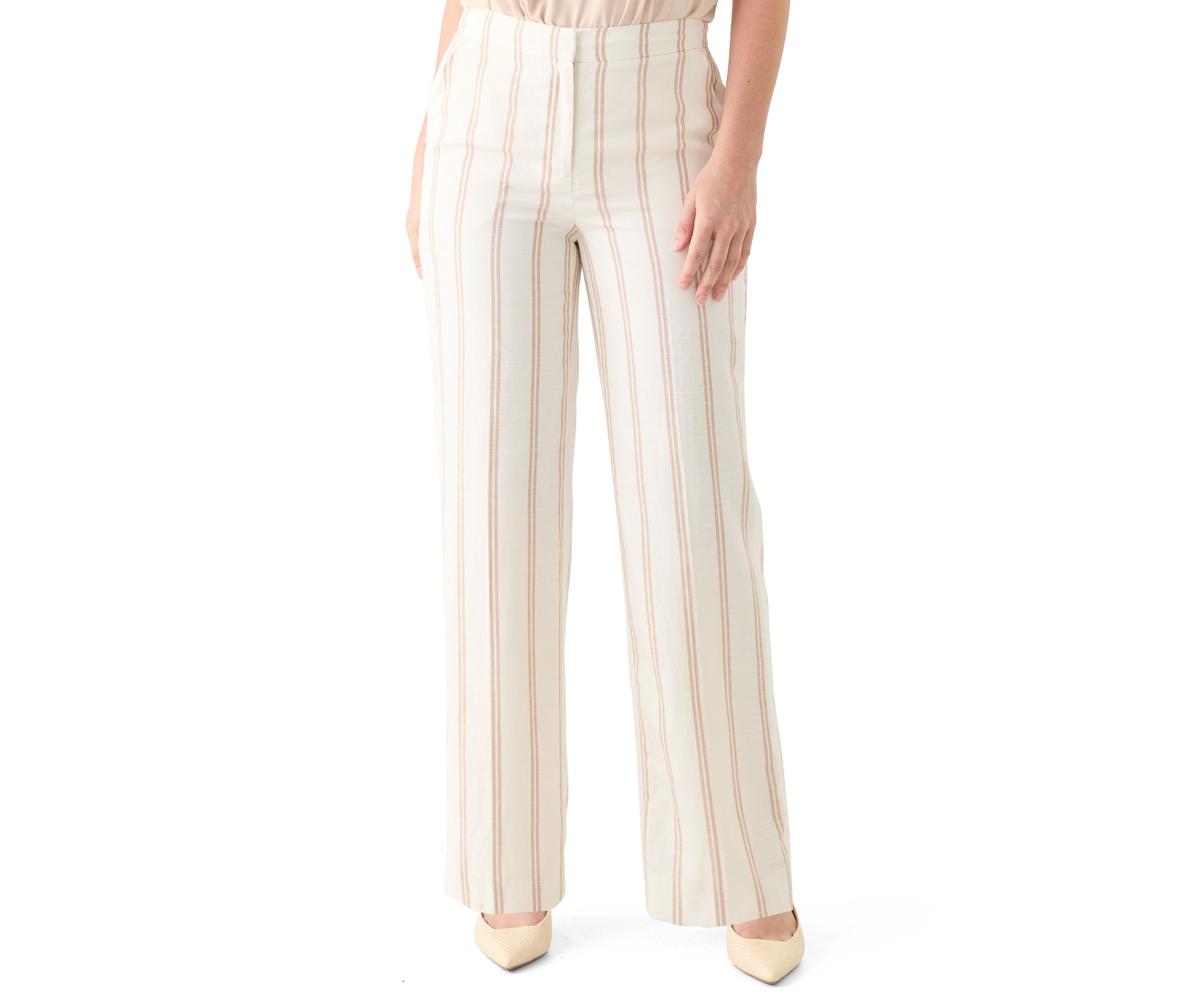 Womens Stripe Wide Leg Pants