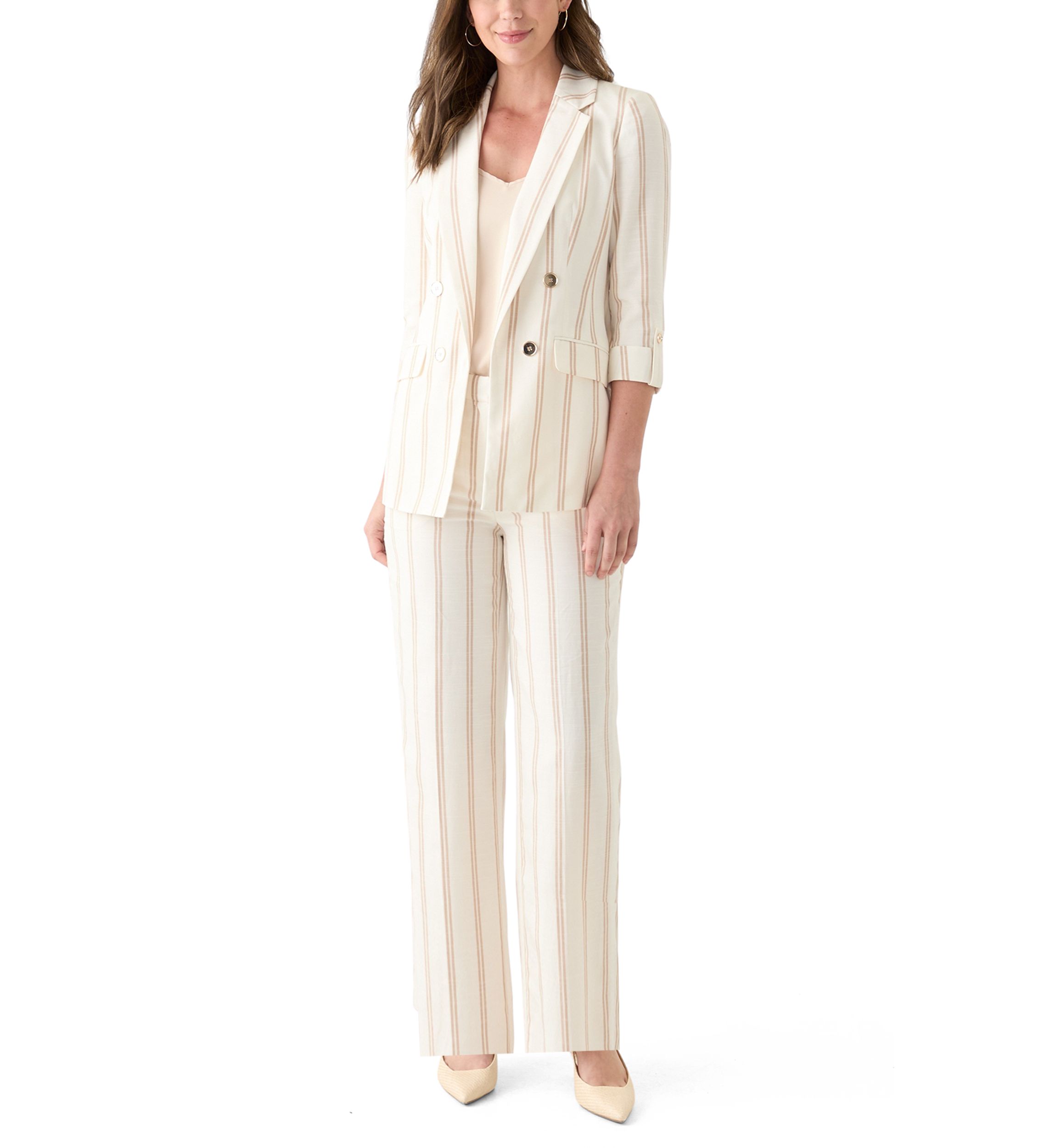 Womens Stripe Wide Leg Pants