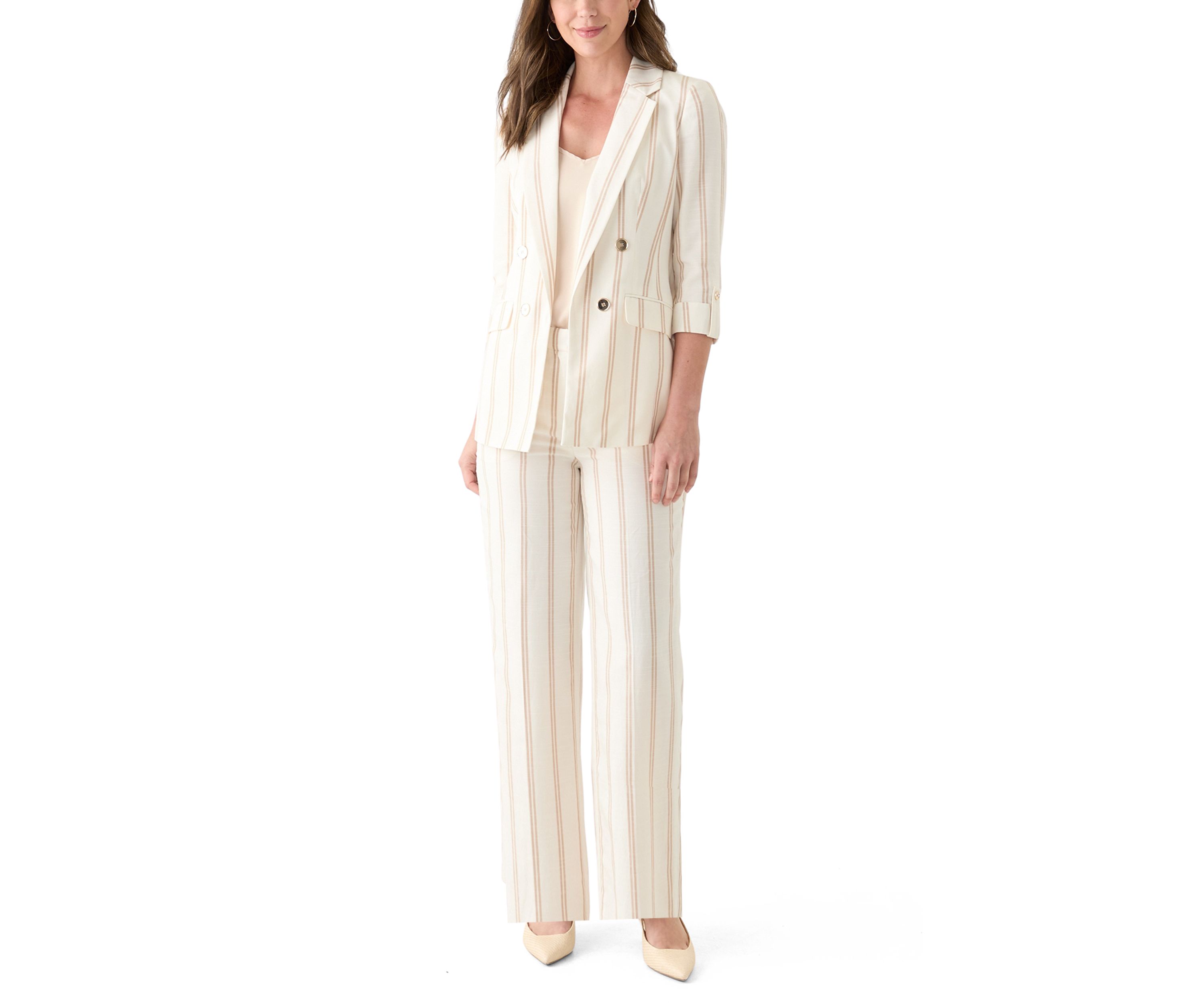 Womens Stripe Wide Leg Pants