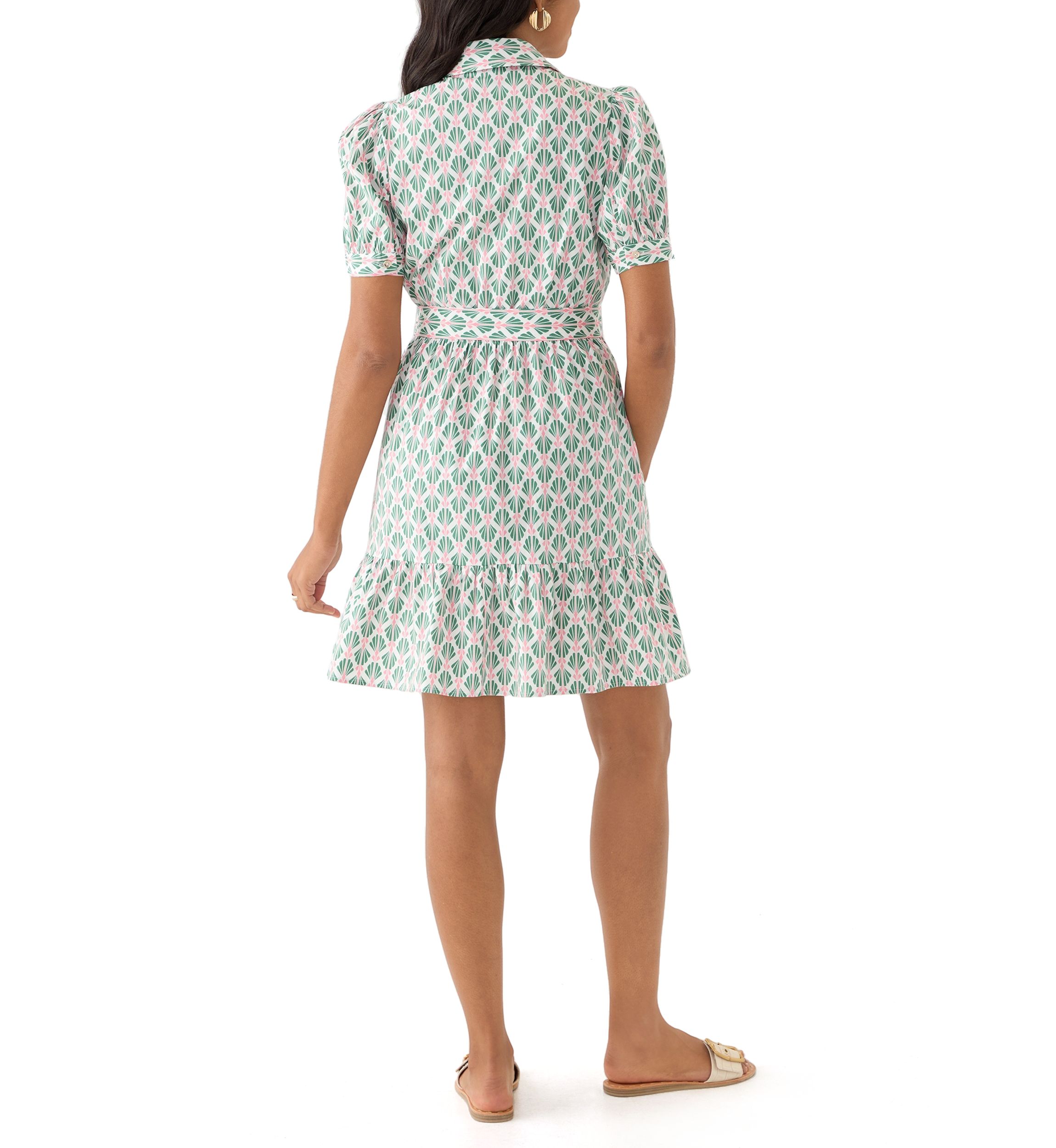Womens Shell Print Shirt Dress 