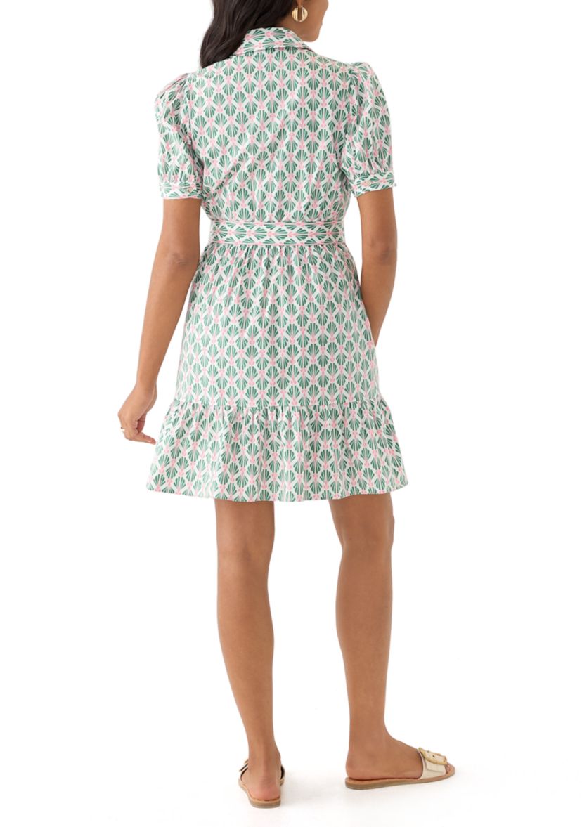 Womens Shell Print Shirt Dress 