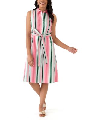 THE LIMITED Women's Stripe Shirt Dress, Green, Small