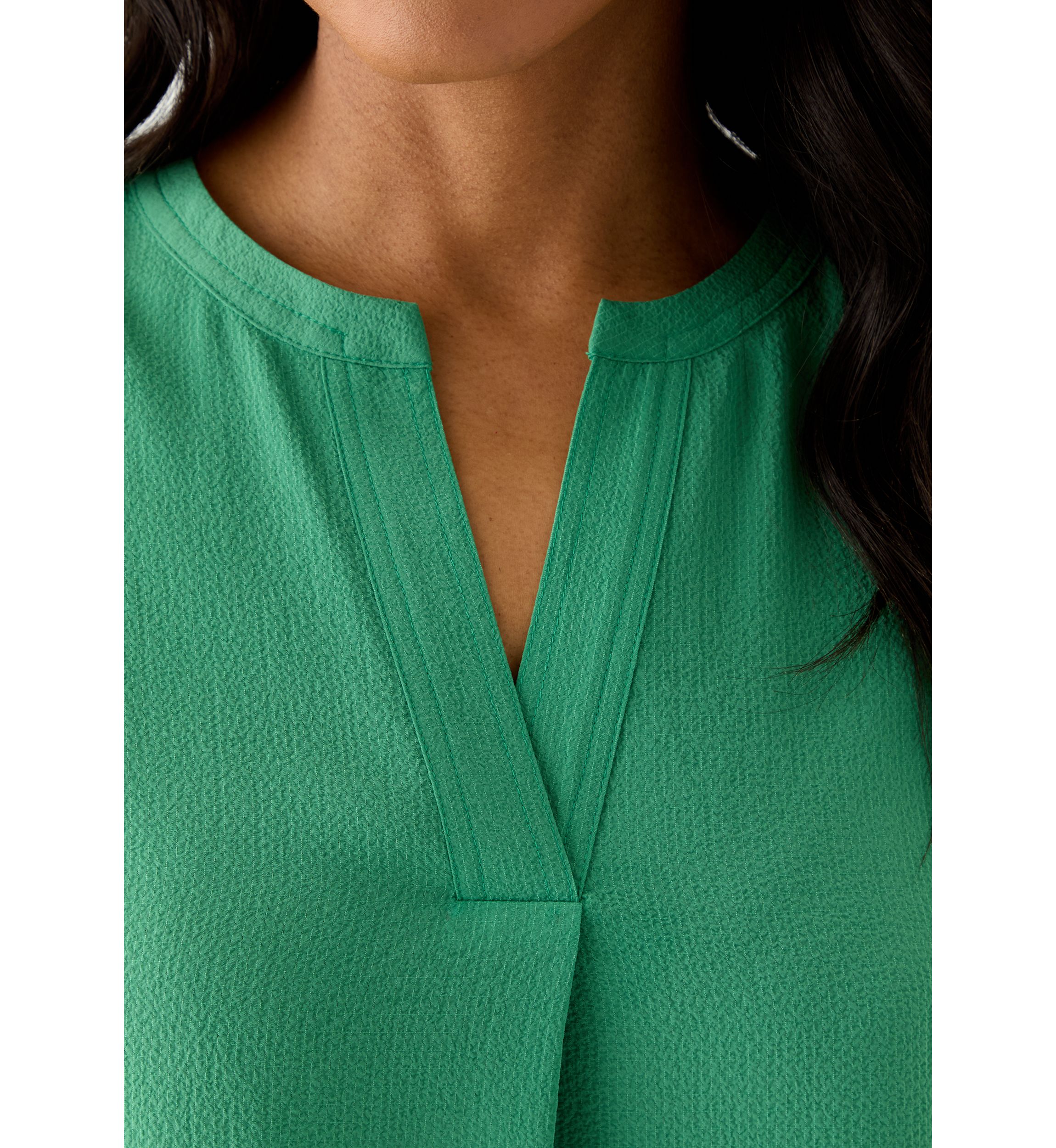 Womens Bubble Chiffon Flutter Sleeve Blouse 