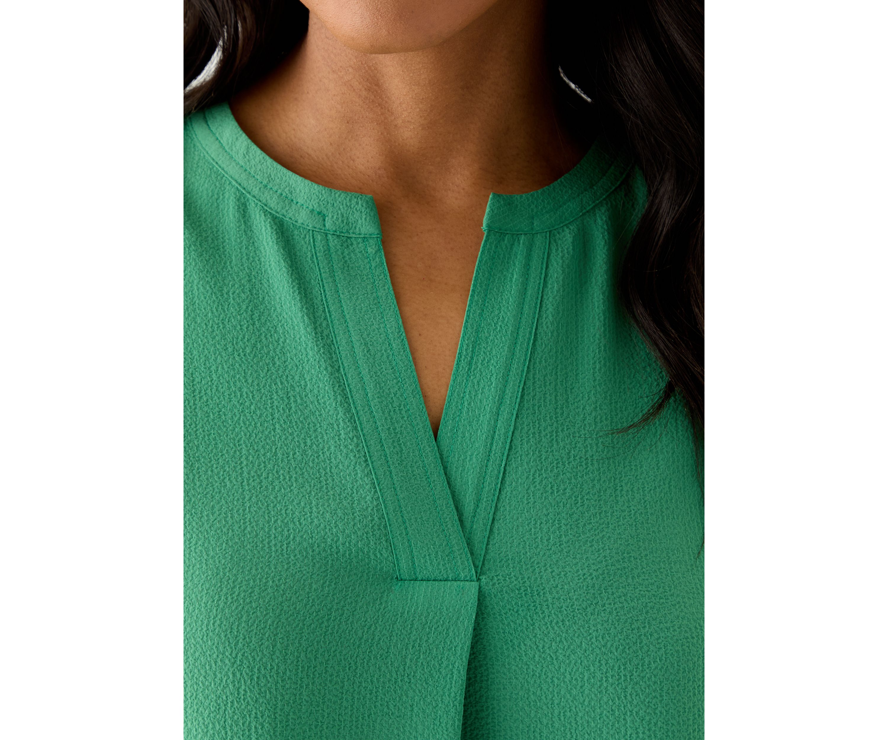Womens Bubble Chiffon Flutter Sleeve Blouse 