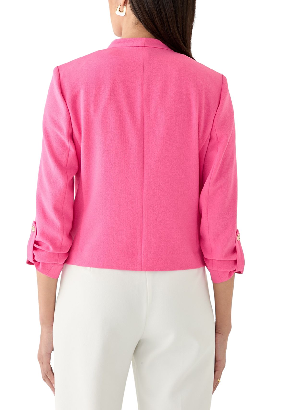 Petite Crepe Scrunch Sleeve Blazer Jacket