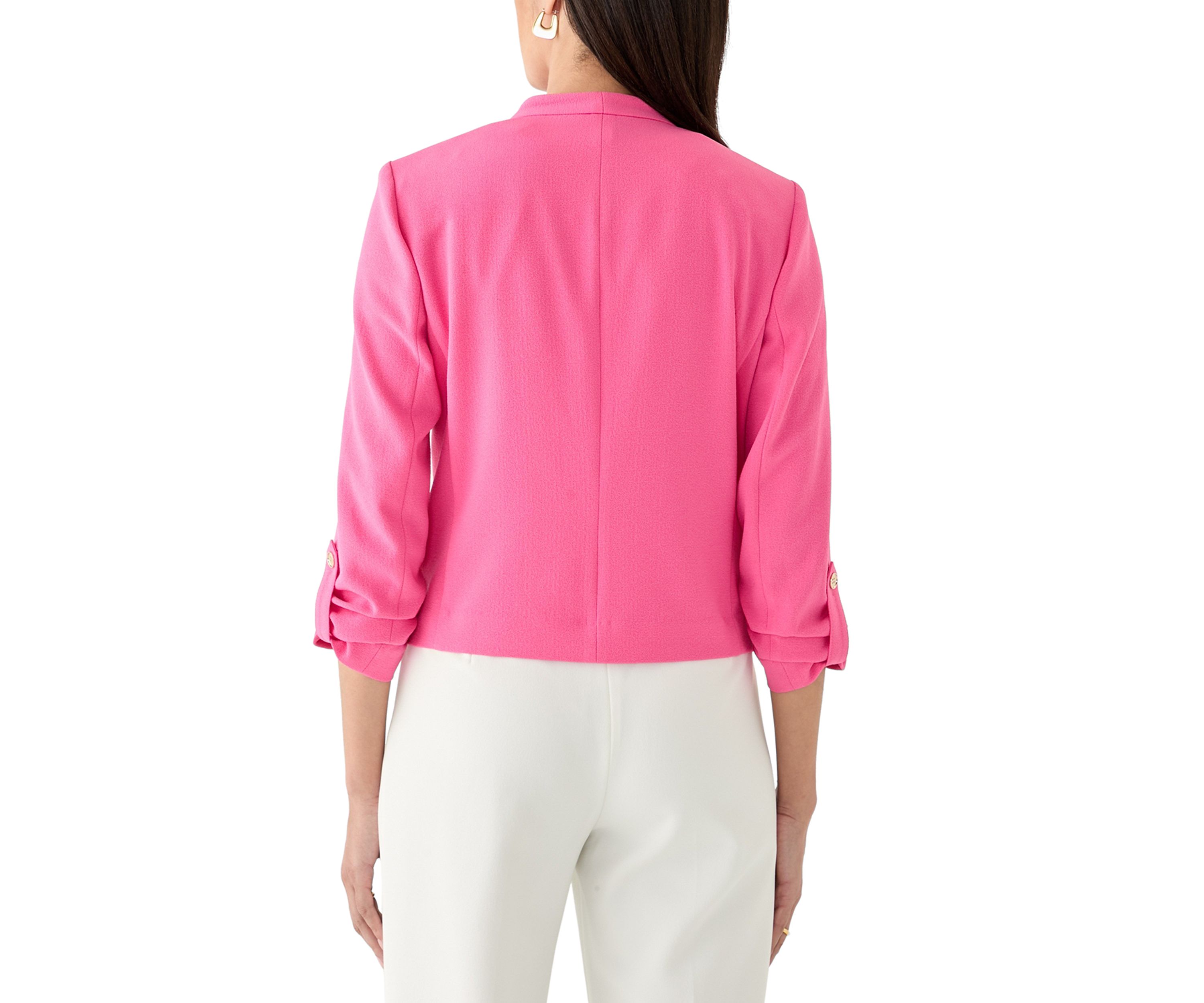 Petite Crepe Scrunch Sleeve Blazer Jacket