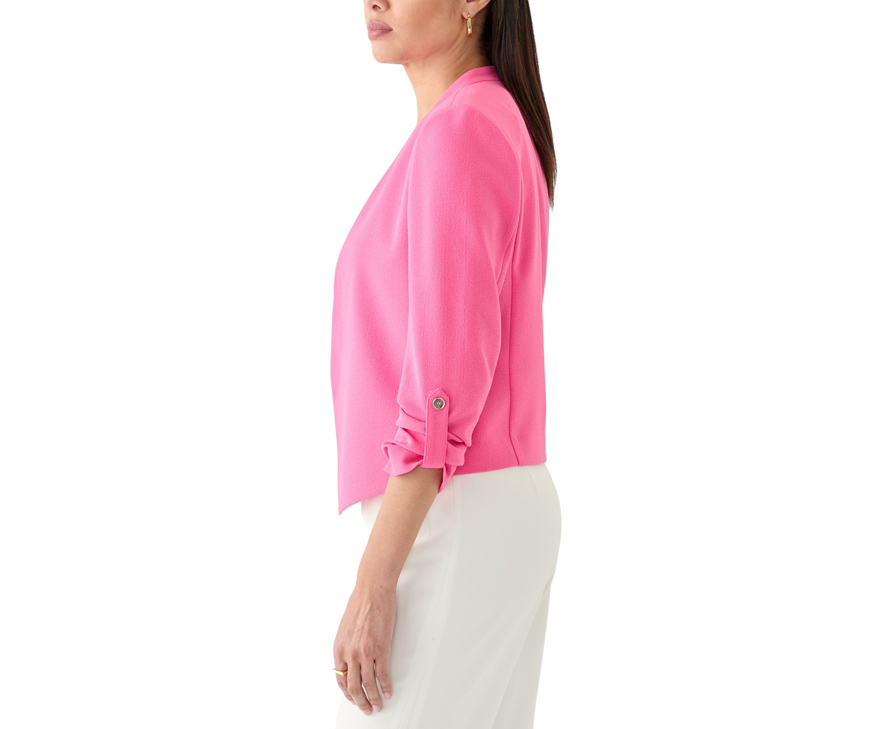 Petite Crepe Scrunch Sleeve Blazer Jacket