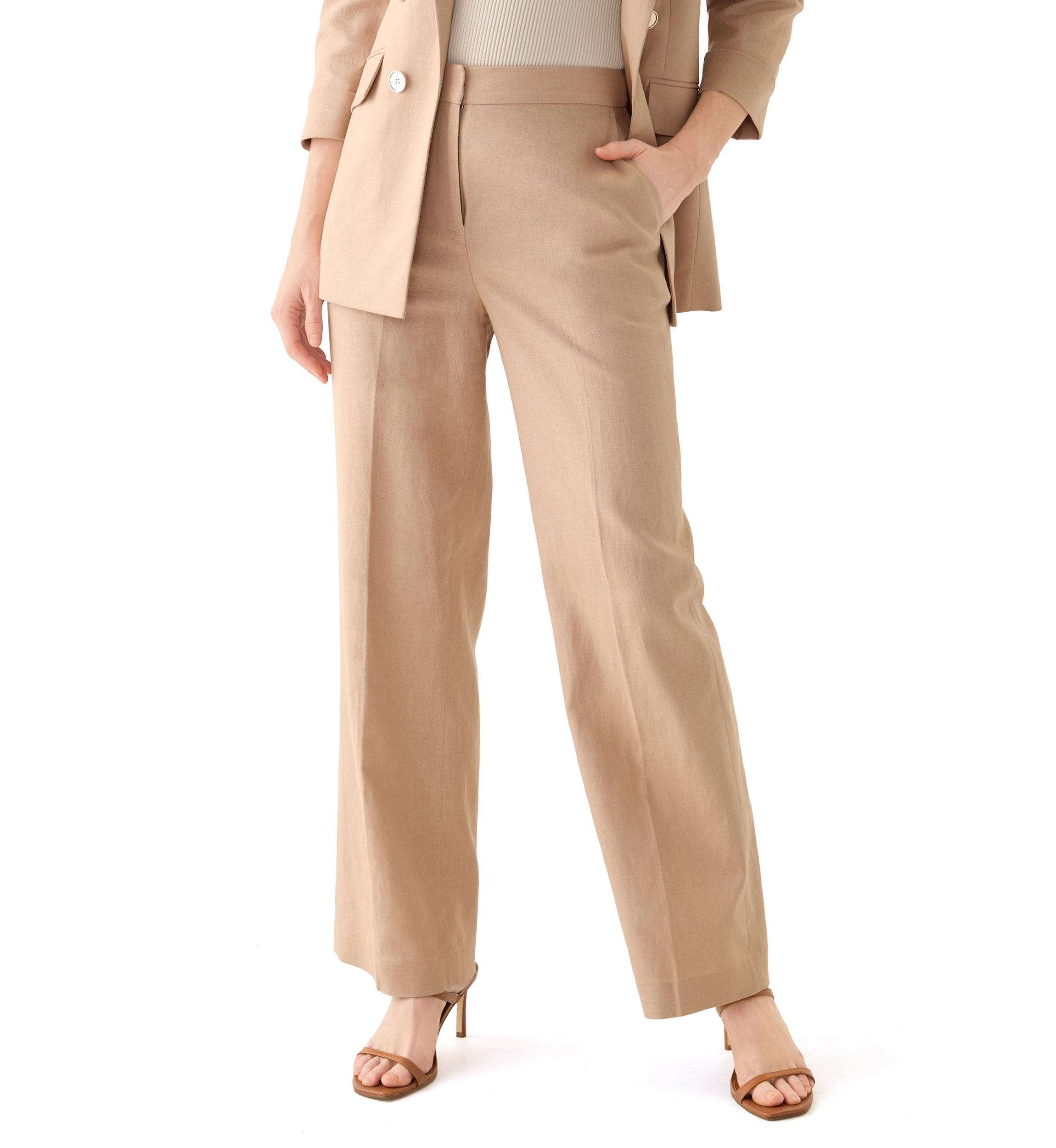 Womens Linen Wide Leg Pants 