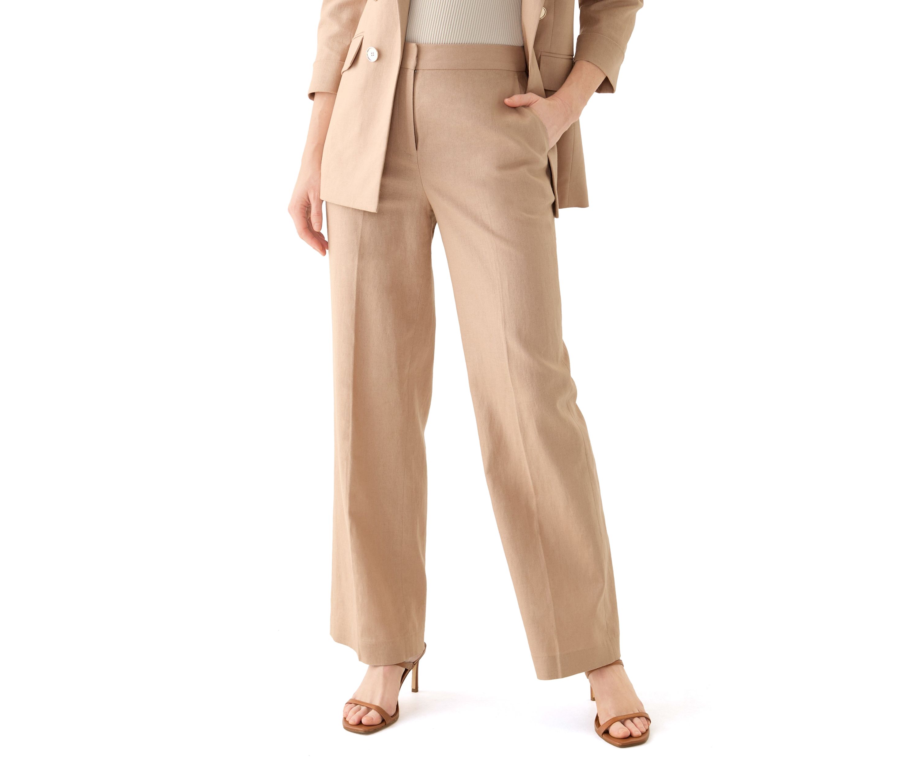Womens Linen Wide Leg Pants 
