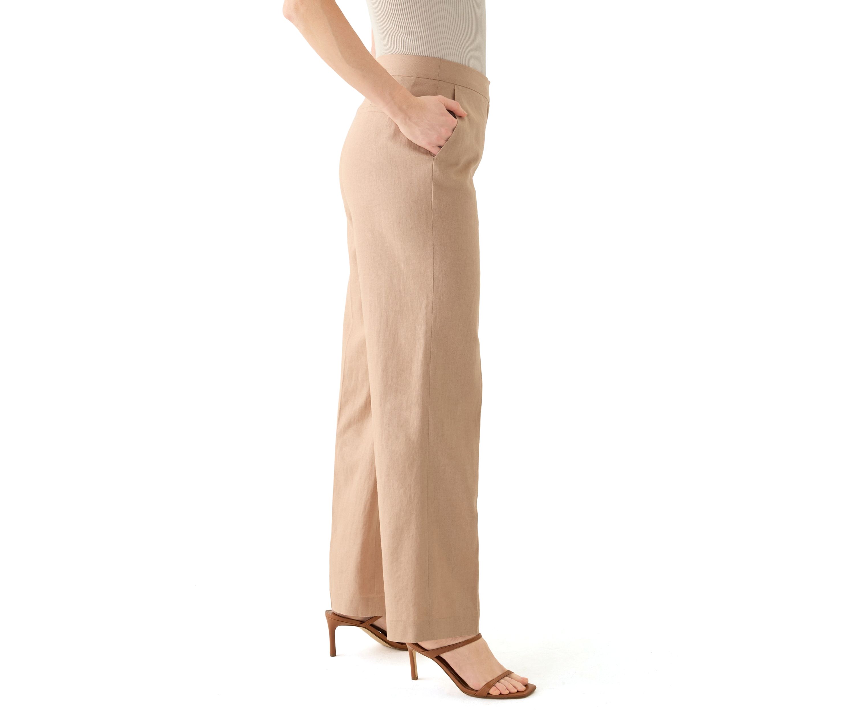 Womens Linen Wide Leg Pants 