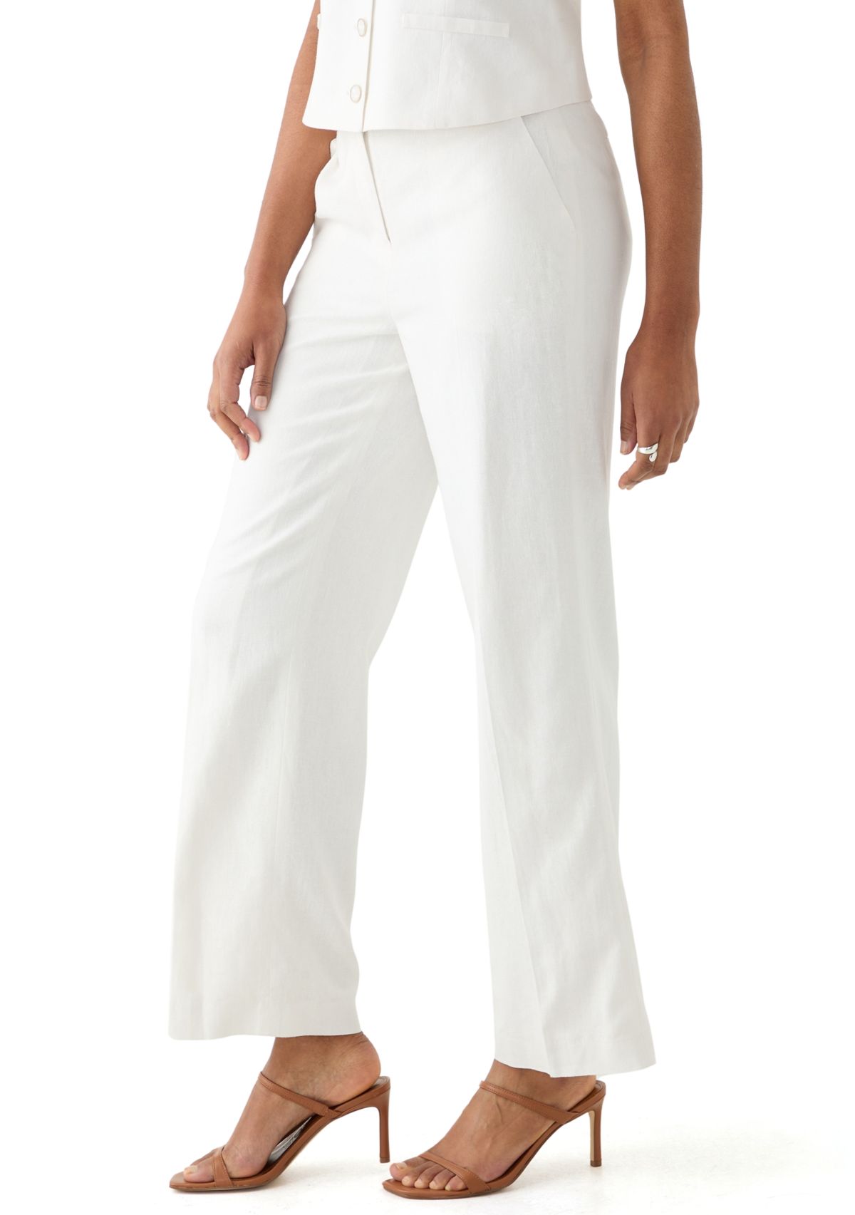 Womens Linen Wide Leg Pants