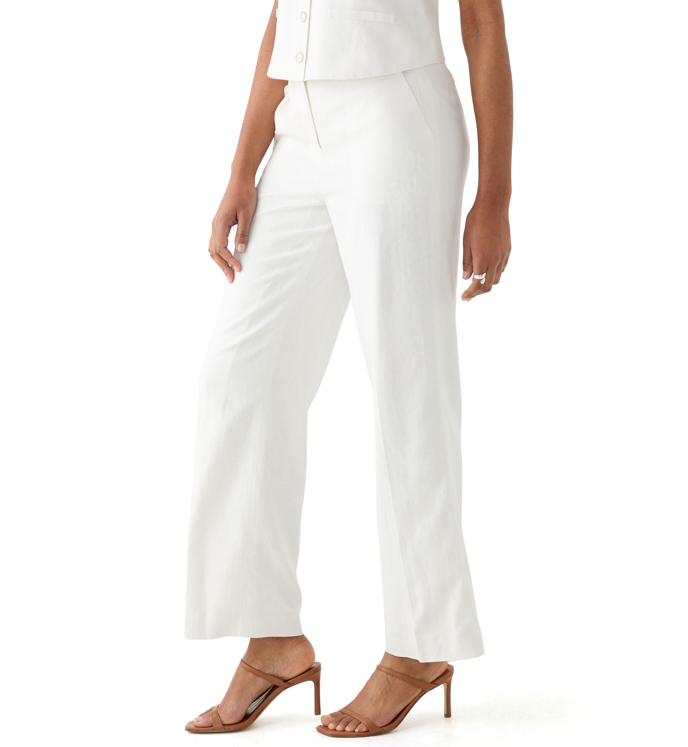 Womens Linen Wide Leg Pants