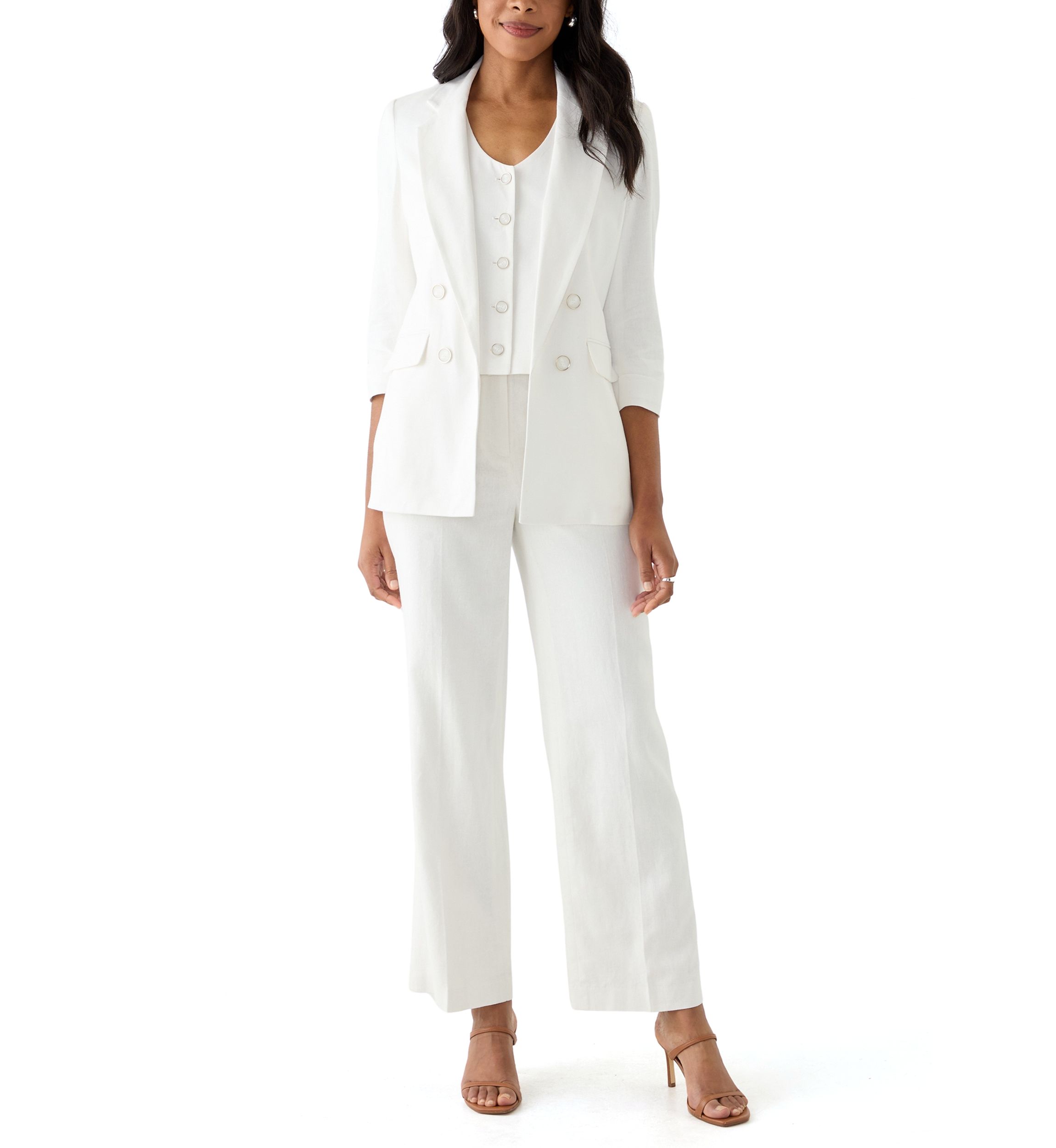 Womens Linen Wide Leg Pants