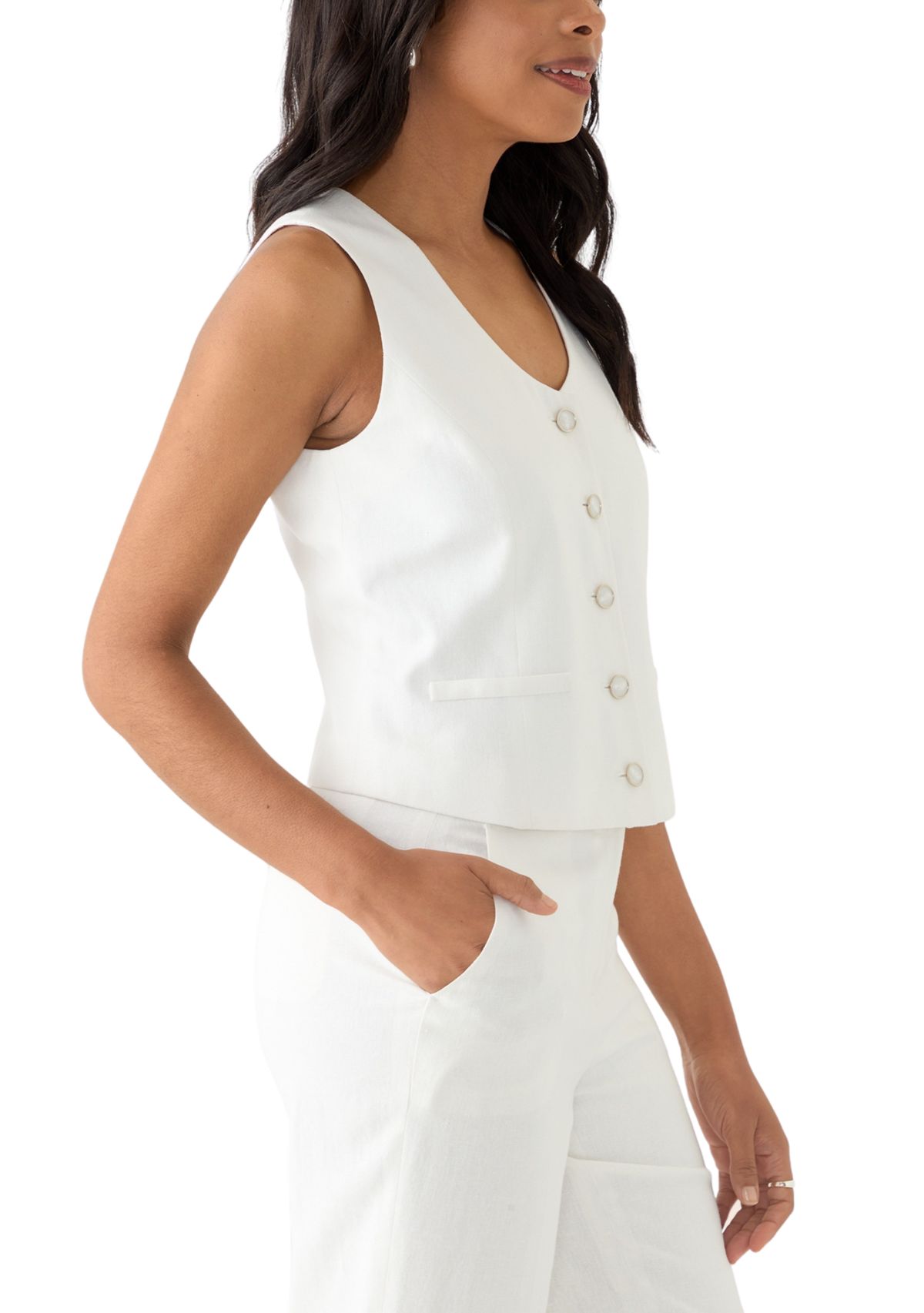 Womens Linen Vest 