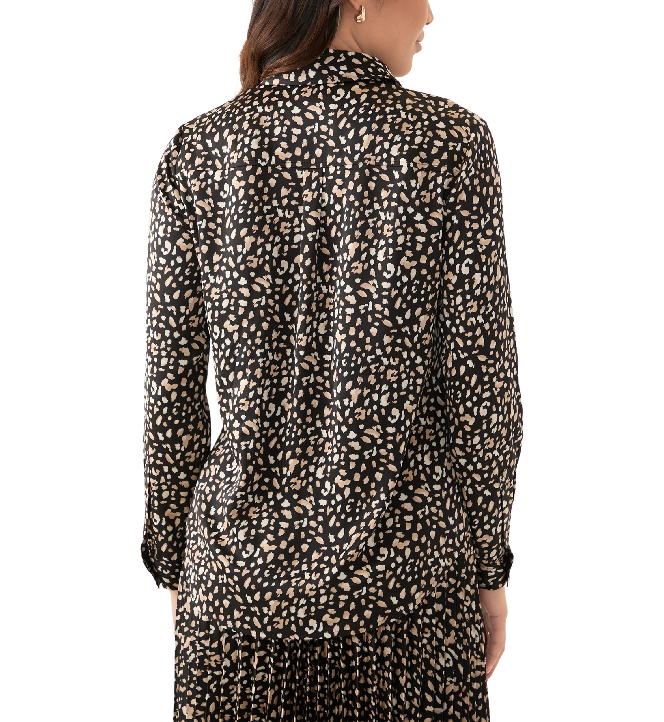 Womens Animal Print Button Up Blouse