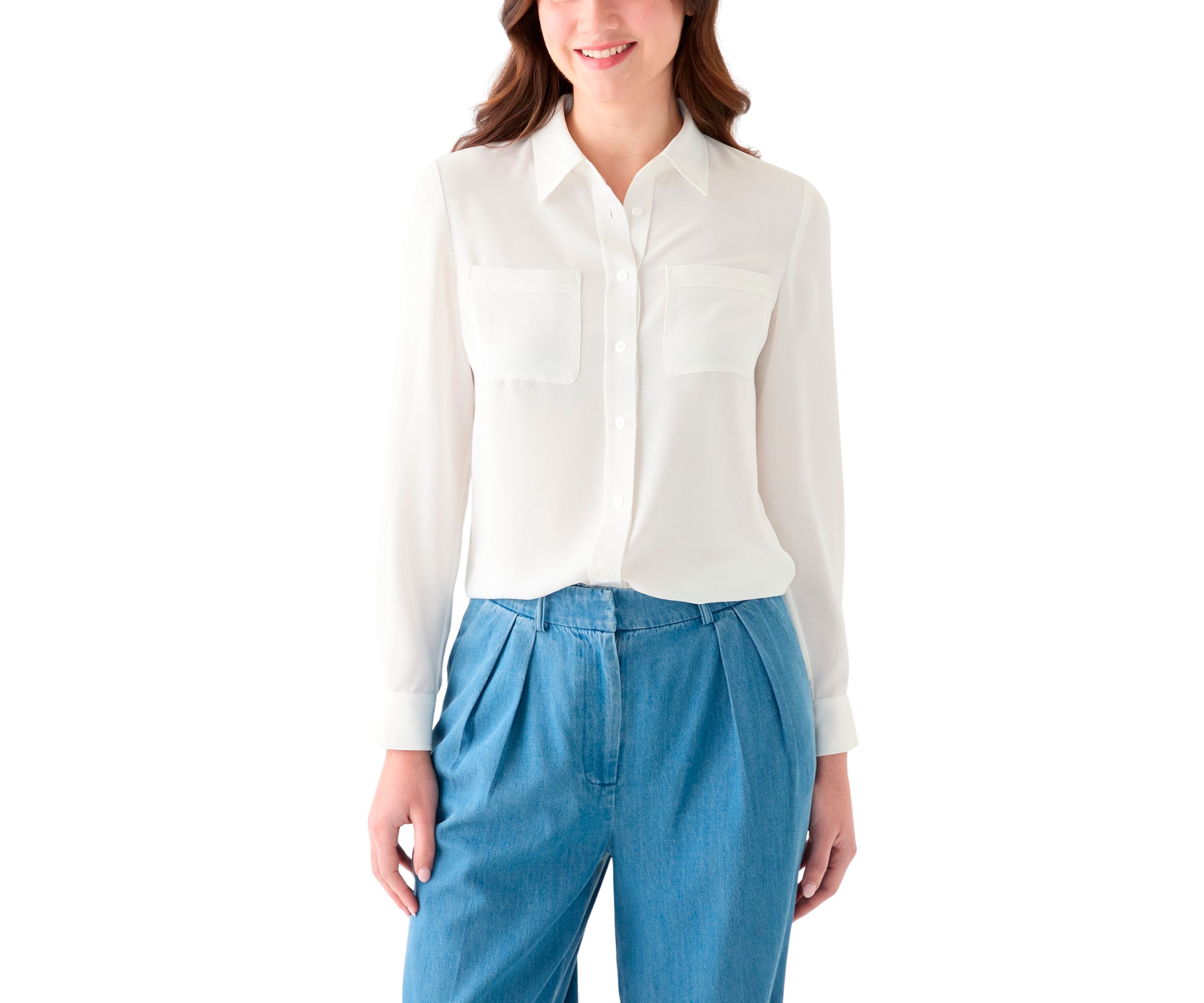 Womens Button Front Blouse