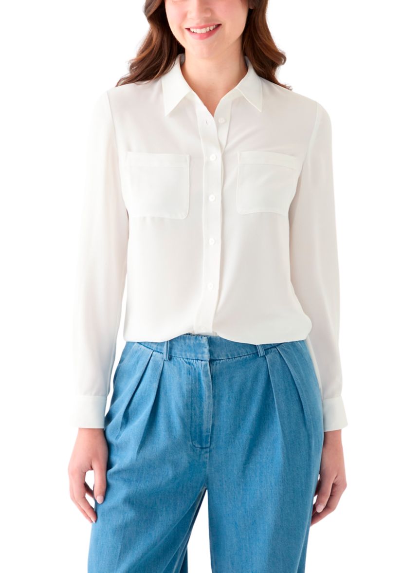 Womens Button Front Blouse