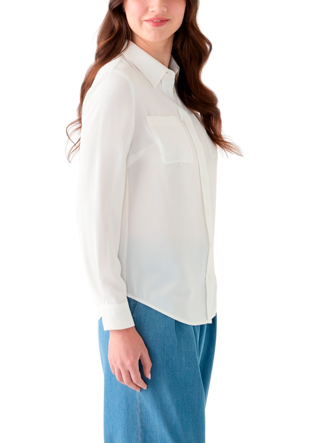 Womens Button Front Blouse