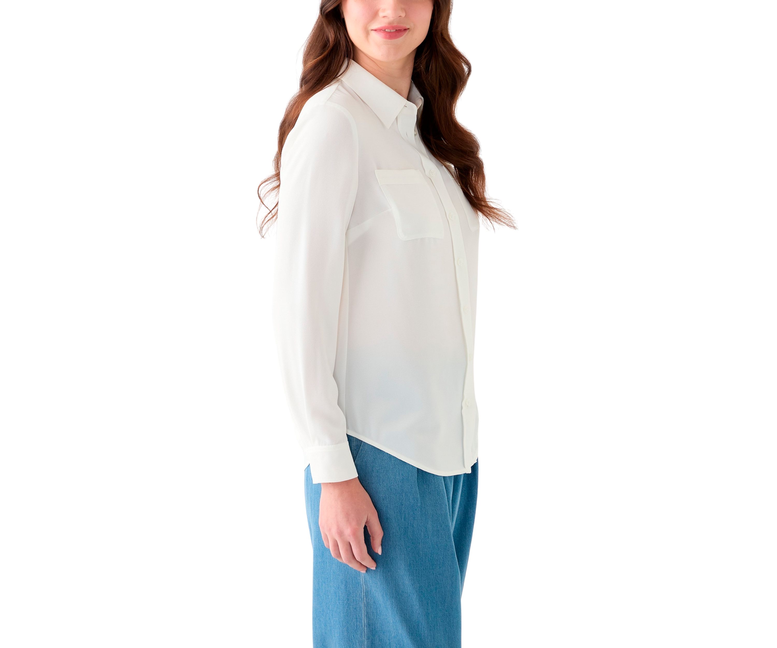 Womens Button Front Blouse