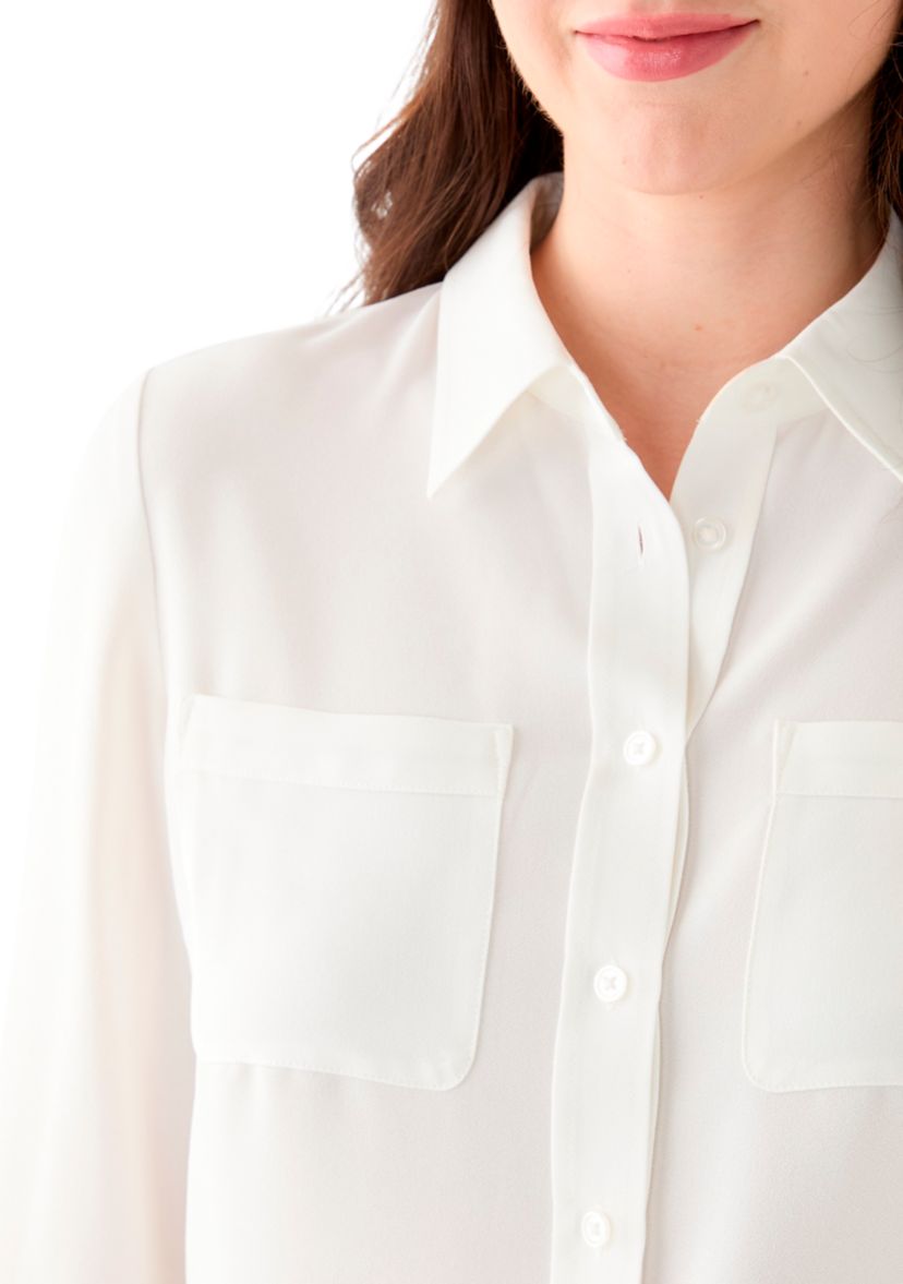 Womens Button Front Blouse