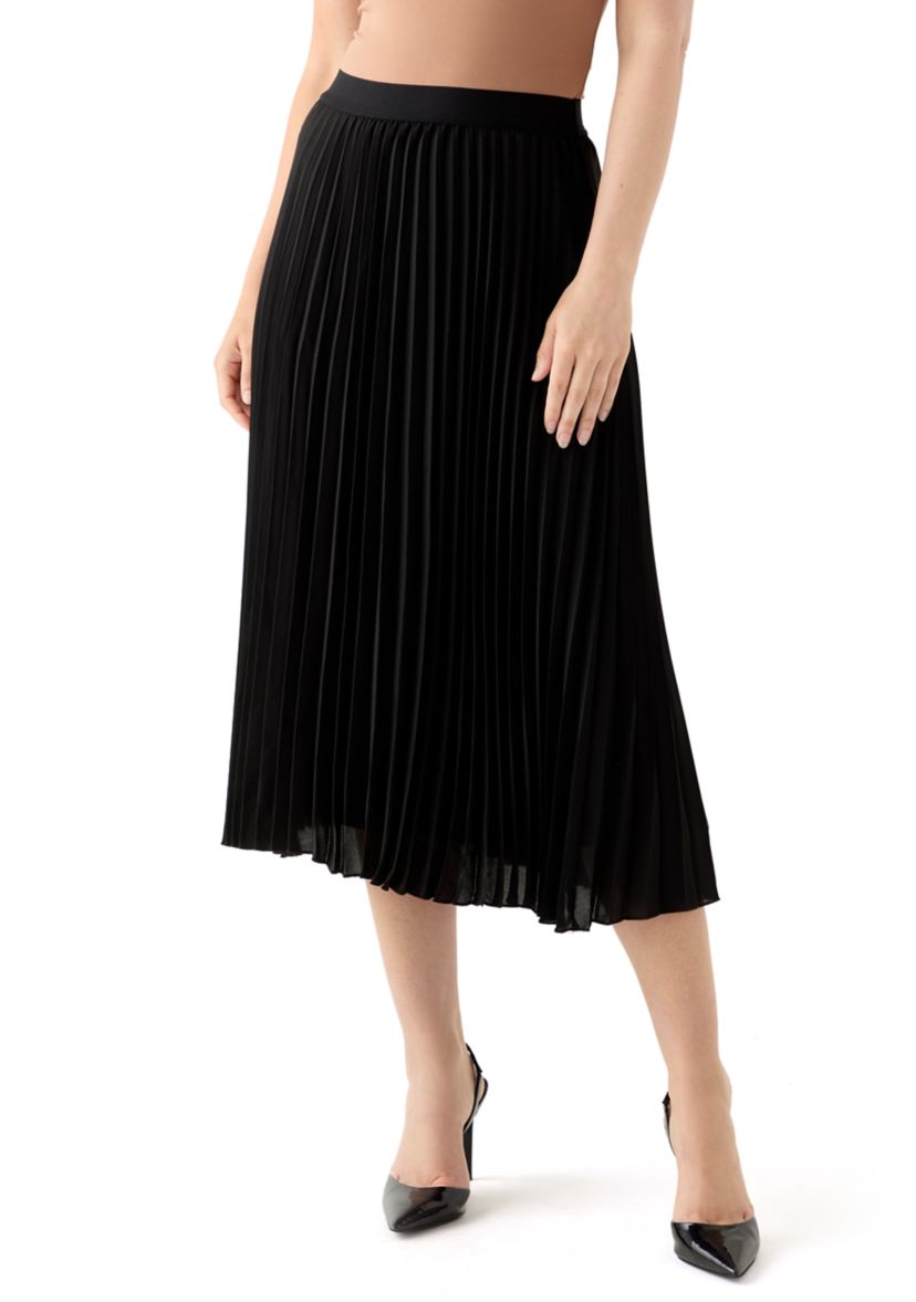 Womens Pull-On Pleated Skirt