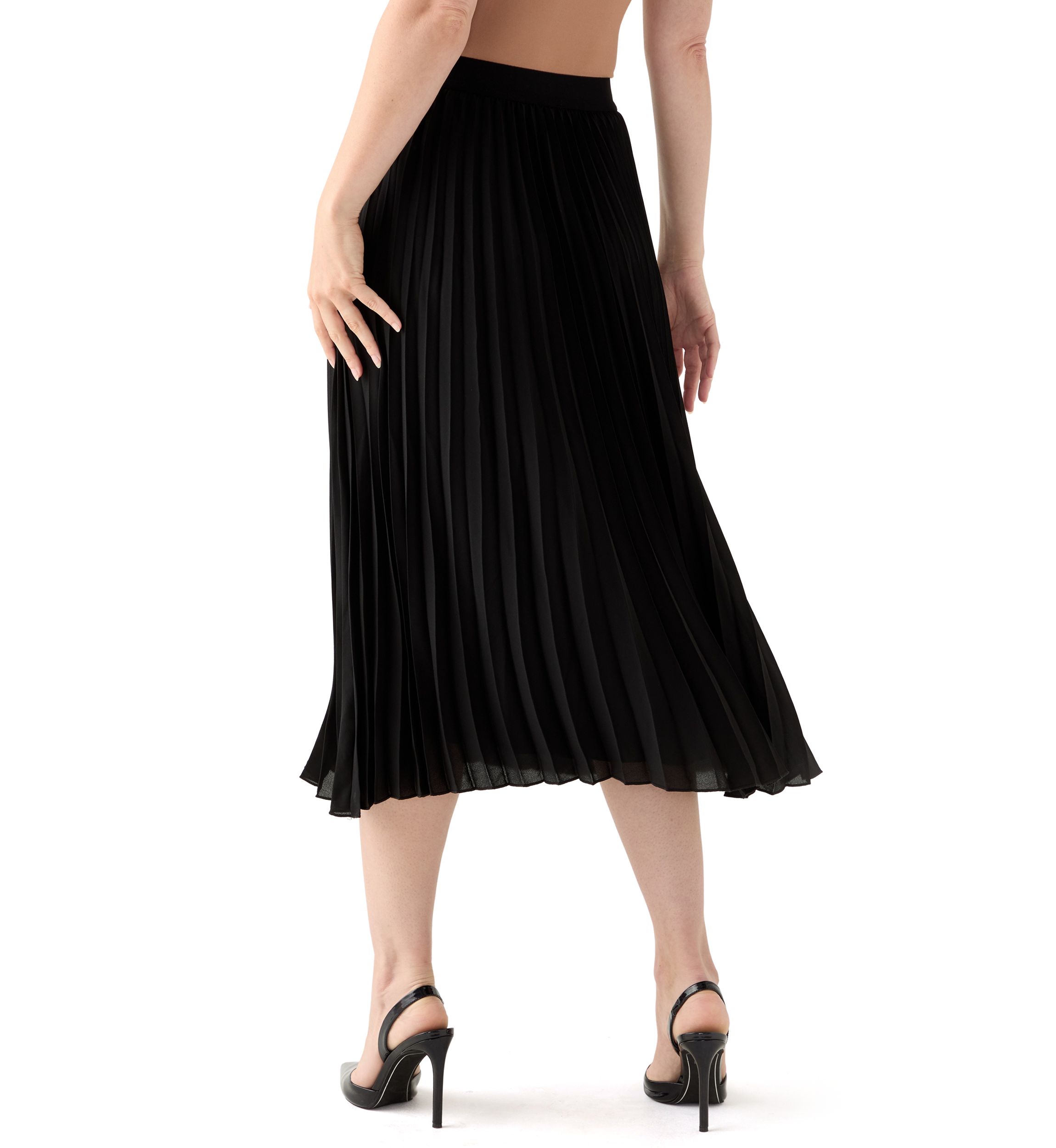Womens Pull-On Pleated Skirt