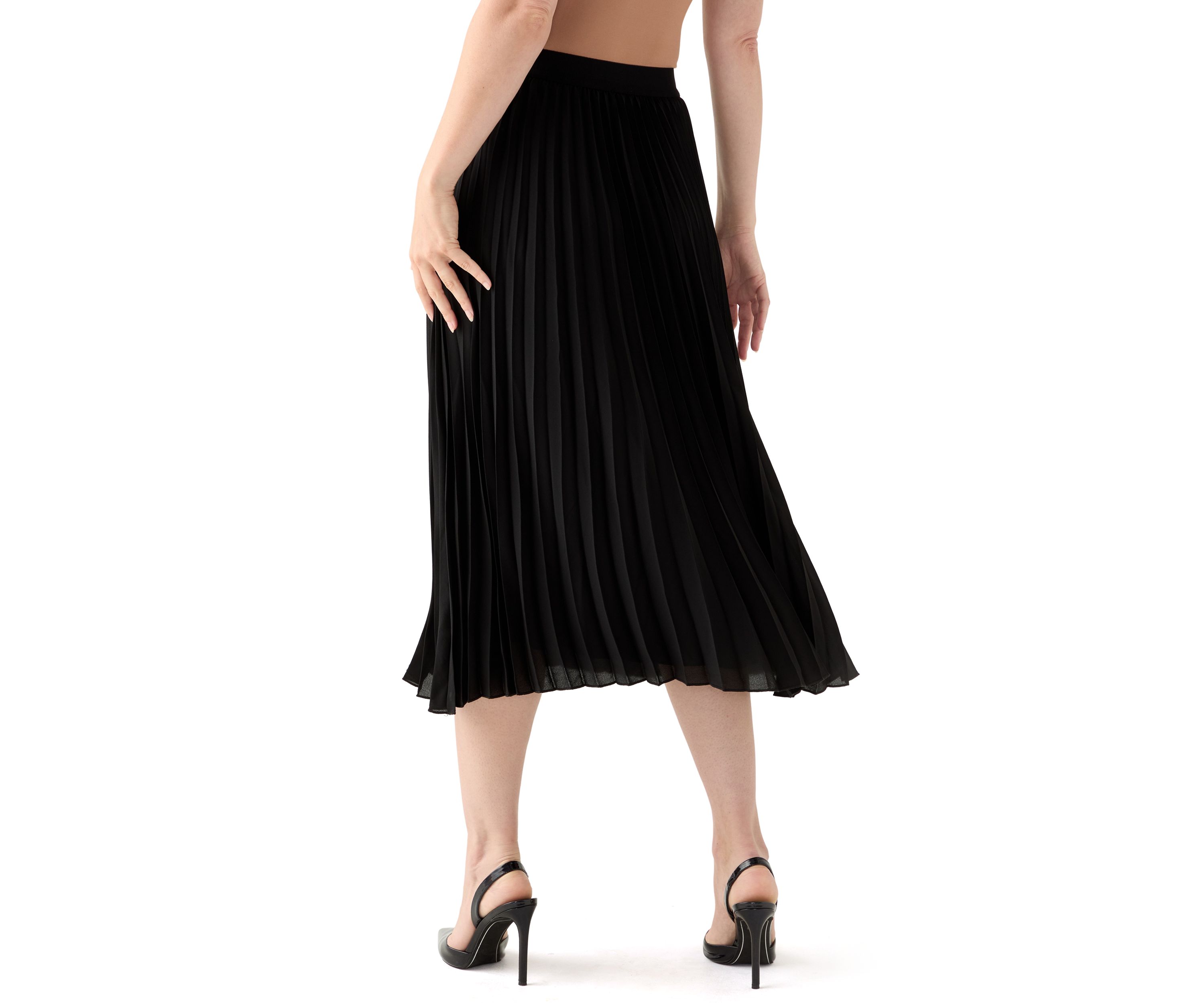 Womens Pull-On Pleated Skirt