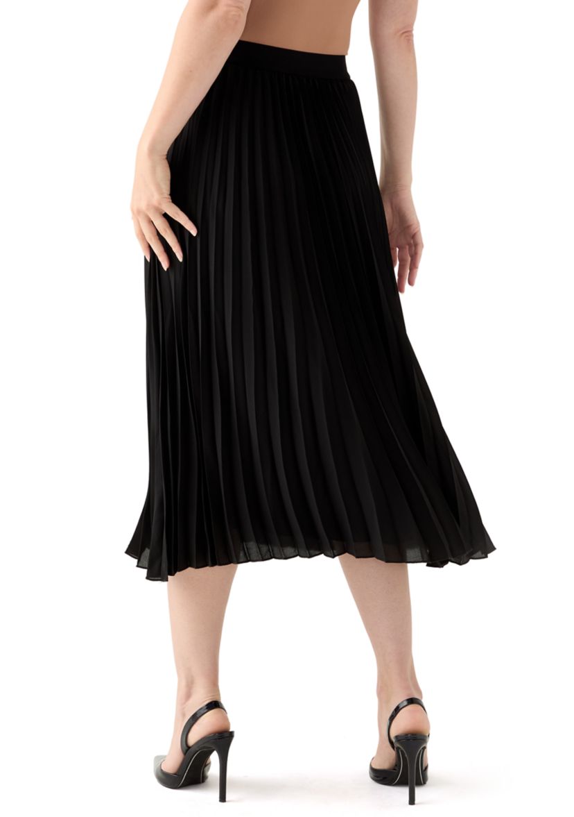 Womens Pull-On Pleated Skirt
