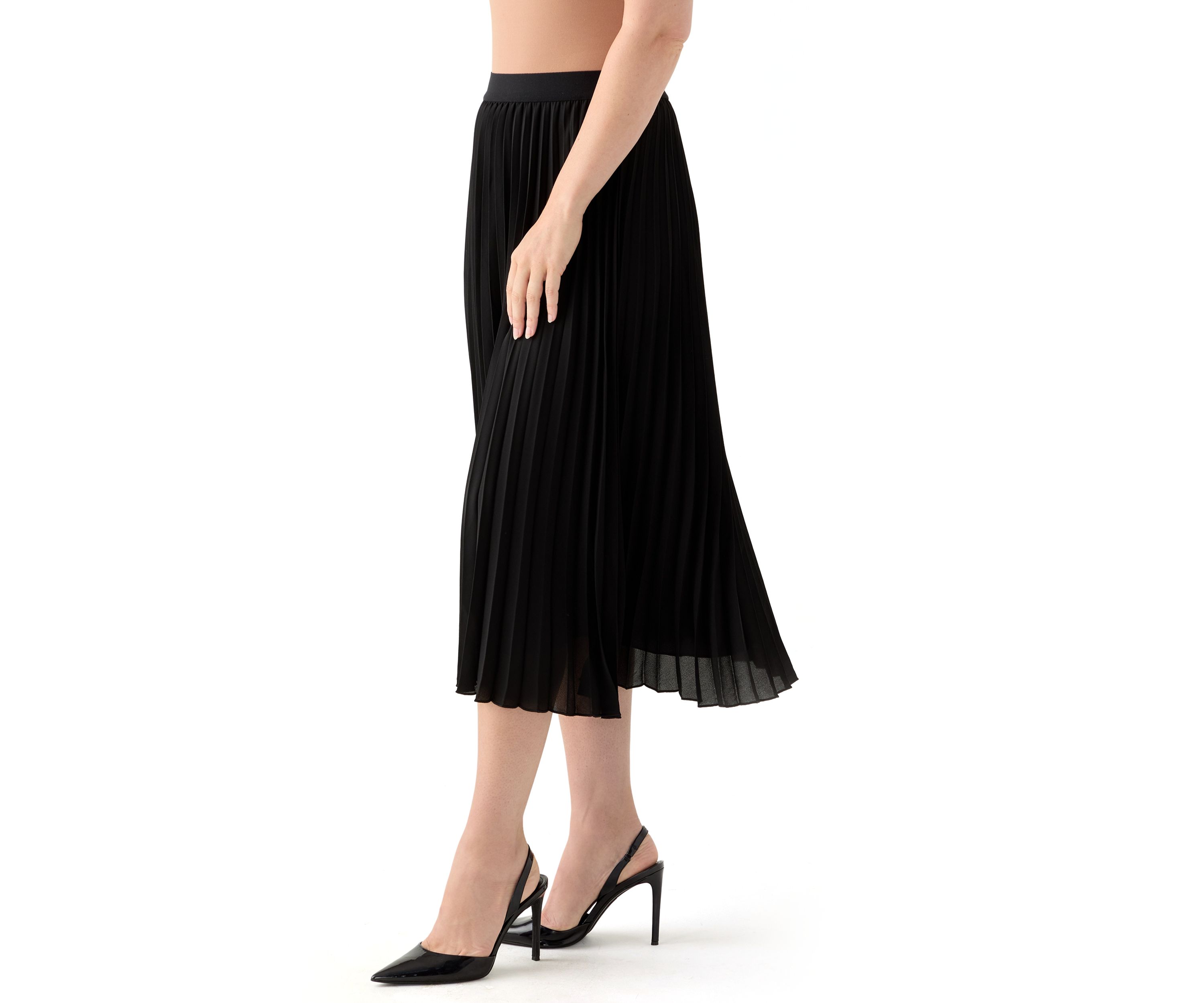 Womens Pull-On Pleated Skirt