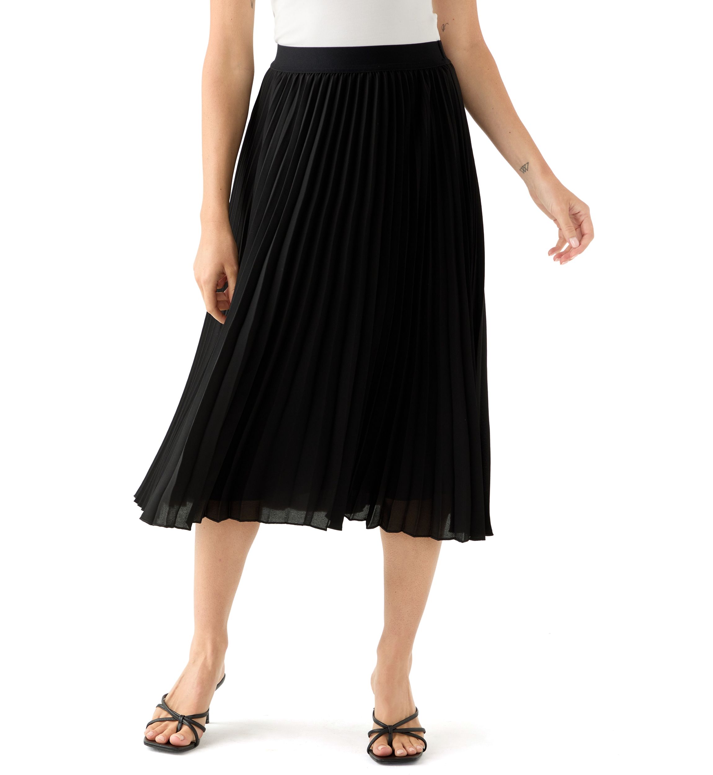 Petite Pull On Pleated Skirt
