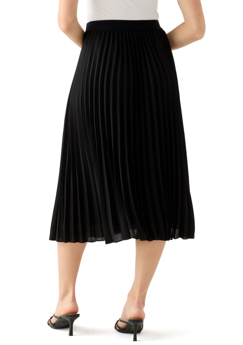 Petite Pull On Pleated Skirt