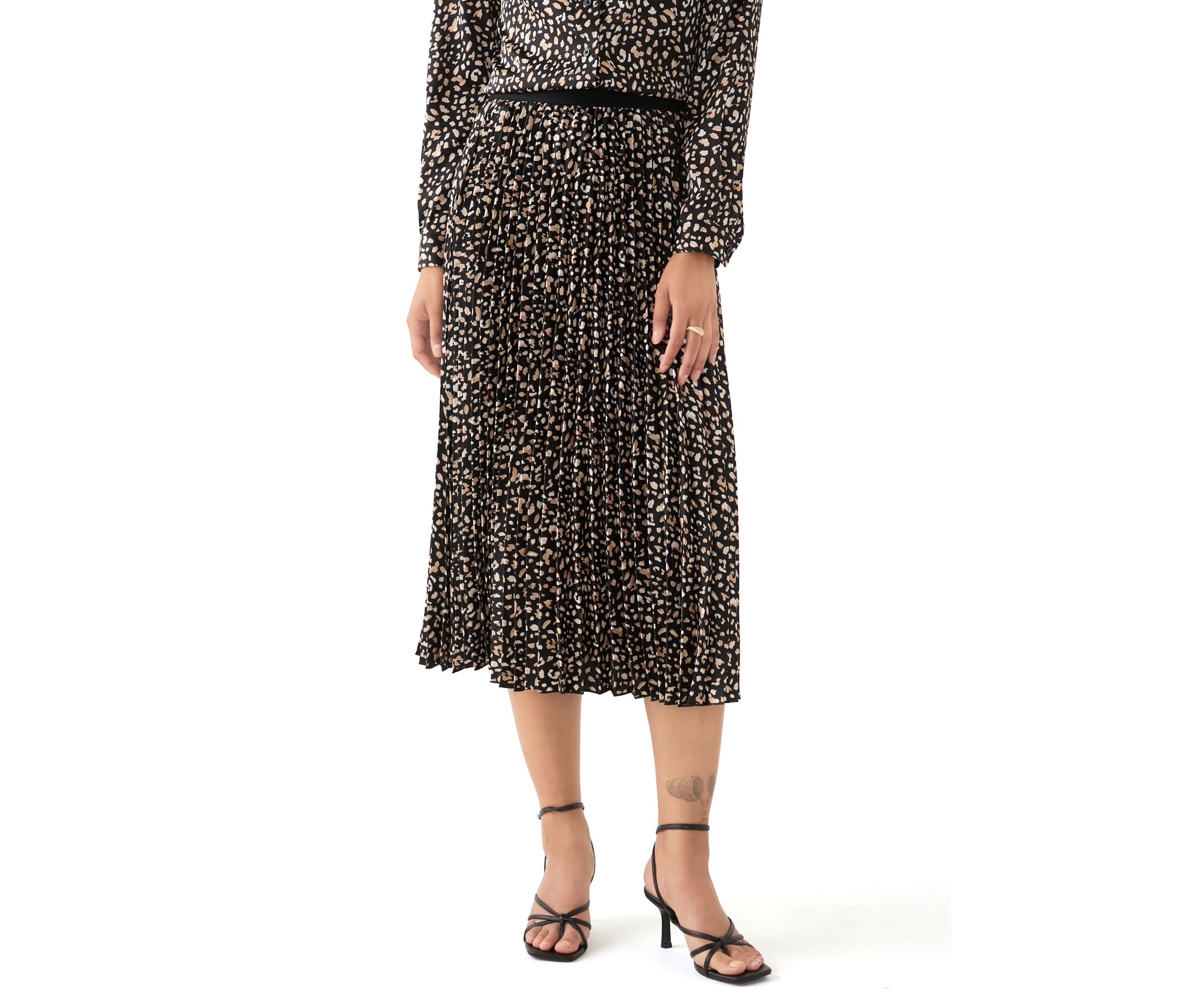 Womens Animal Printed Pleated Skirt 