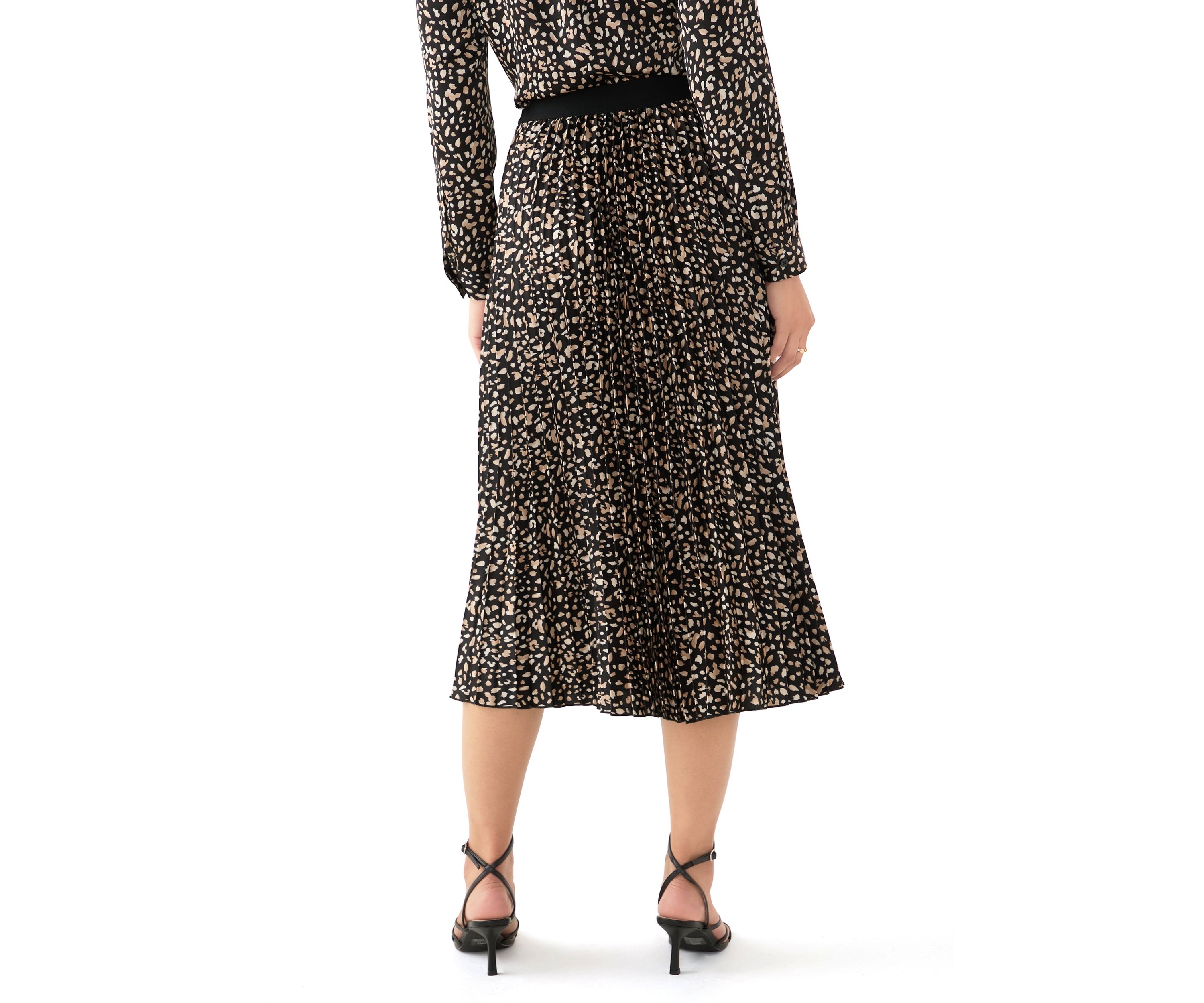 Womens Animal Printed Pleated Skirt 